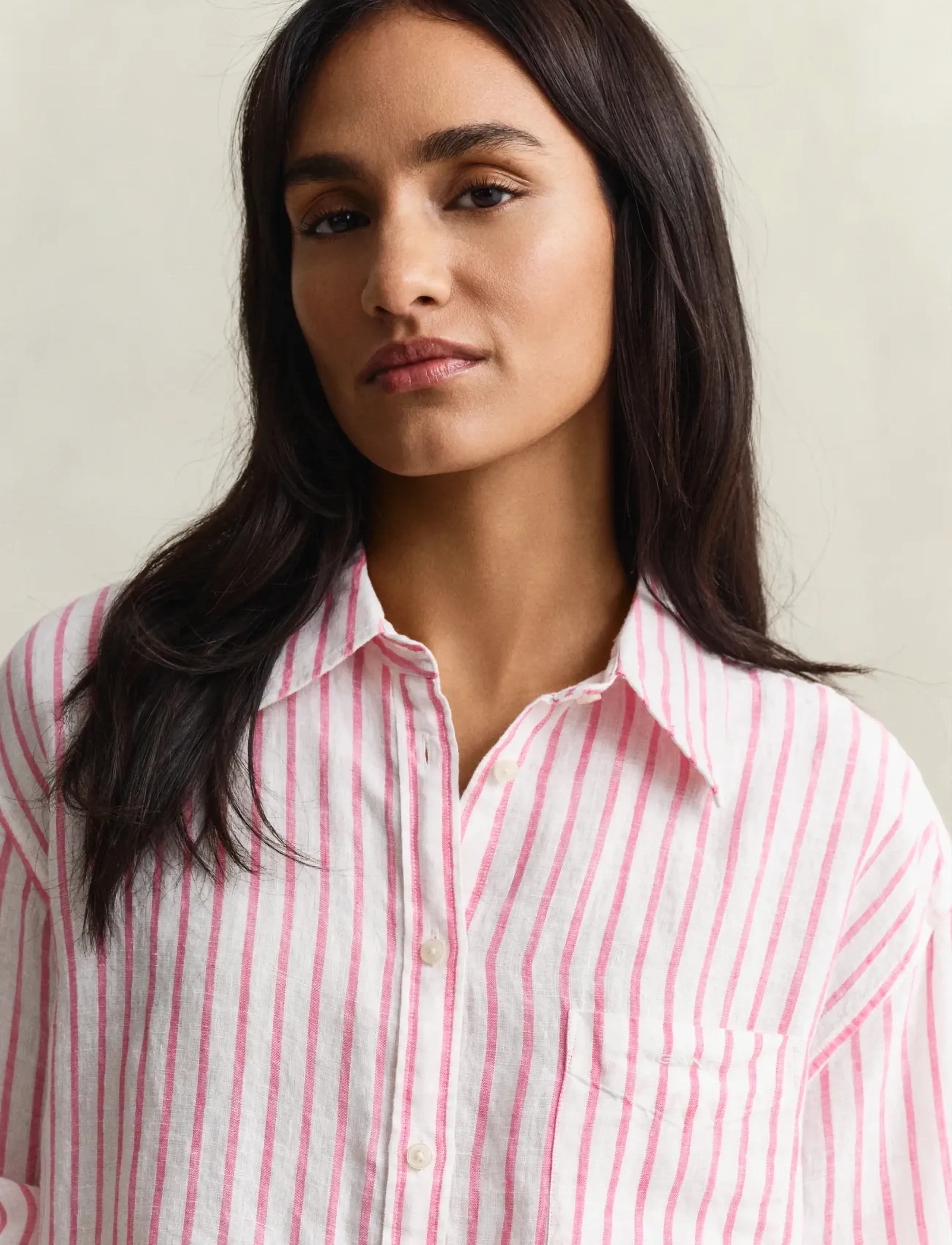 Gant - REL STRIPED LINEN LS SHIRT - chemises à manches longues - bright fuschia - 3