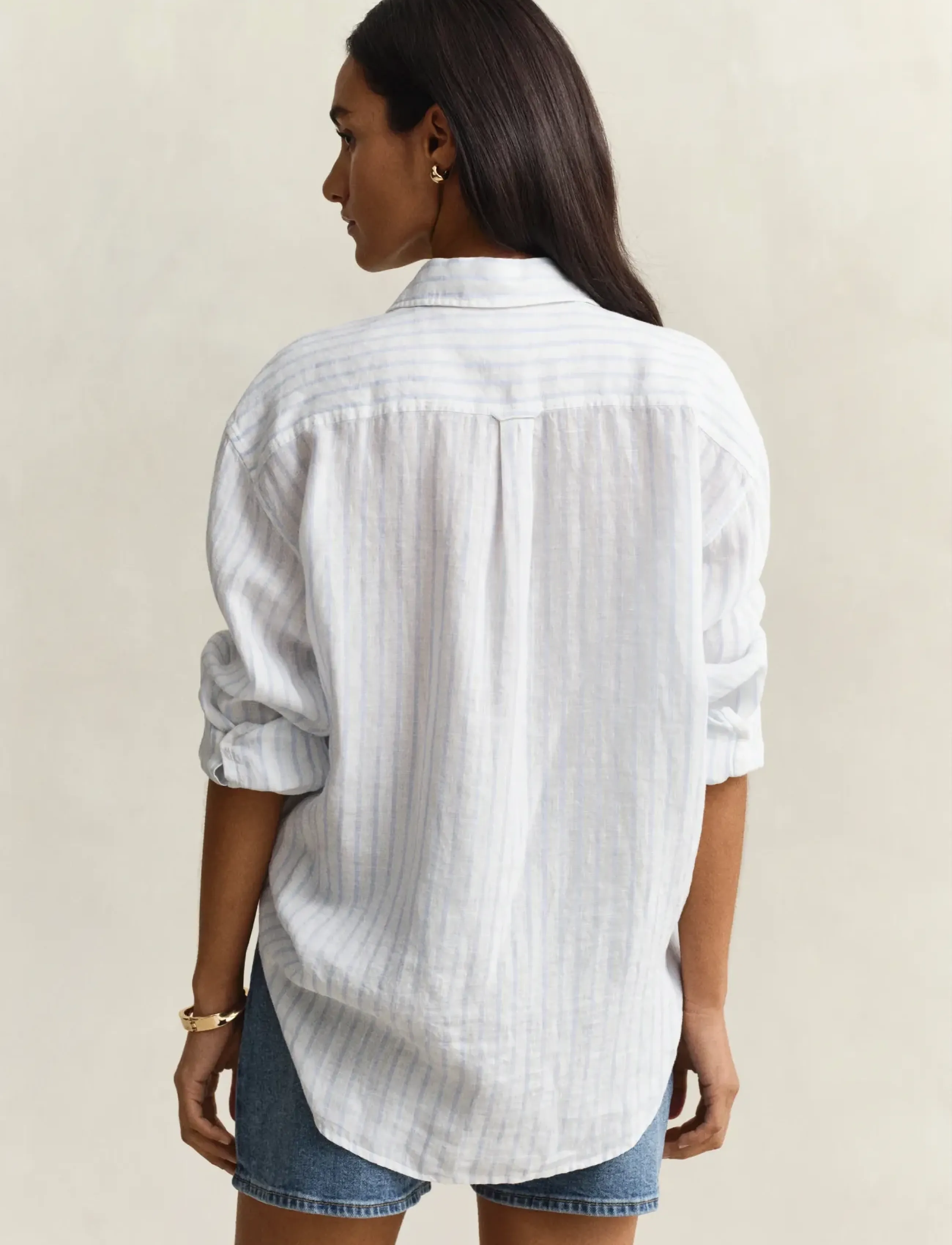 Gant - REL STRIPED LINEN LS SHIRT - langærmede skjorter - light blue - 2