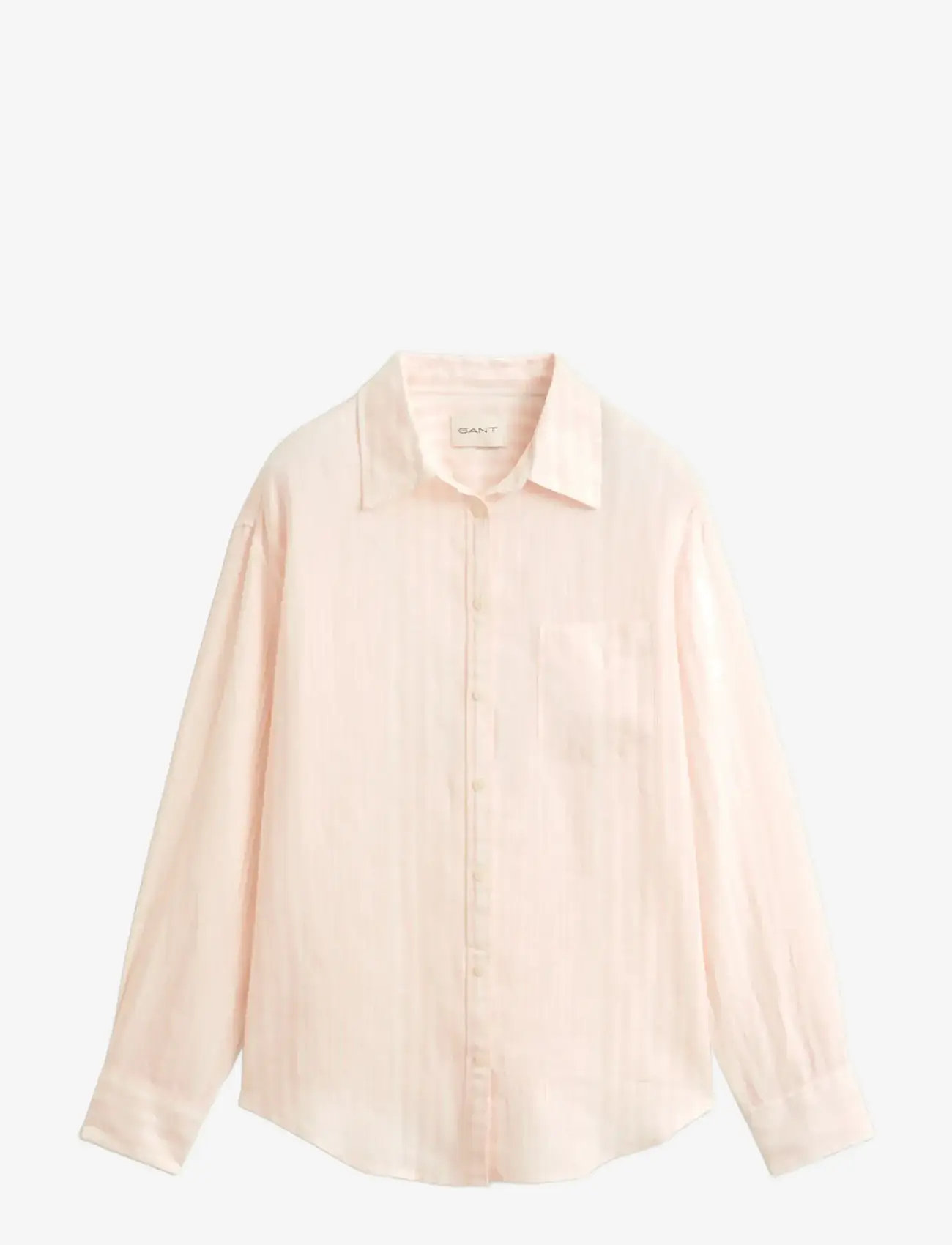 GANT - REL STRIPED LINEN LS SHIRT - langärmlige hemden - lilly pink - 1