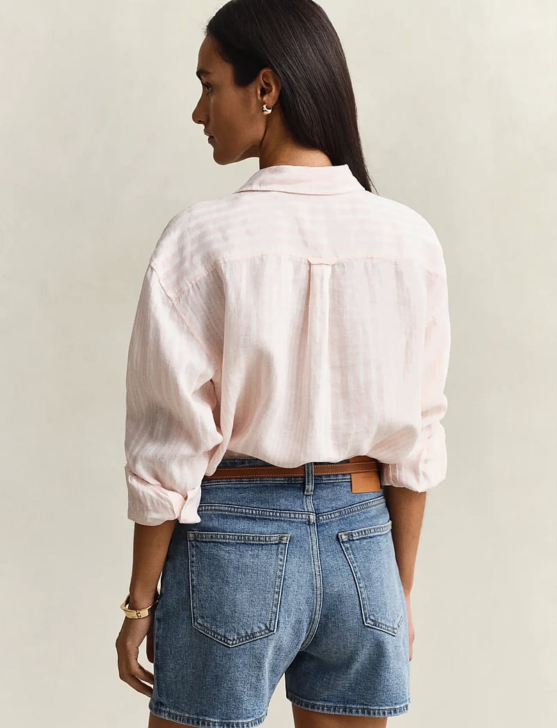 GANT - REL STRIPED LINEN LS SHIRT - langärmlige hemden - lilly pink - 2