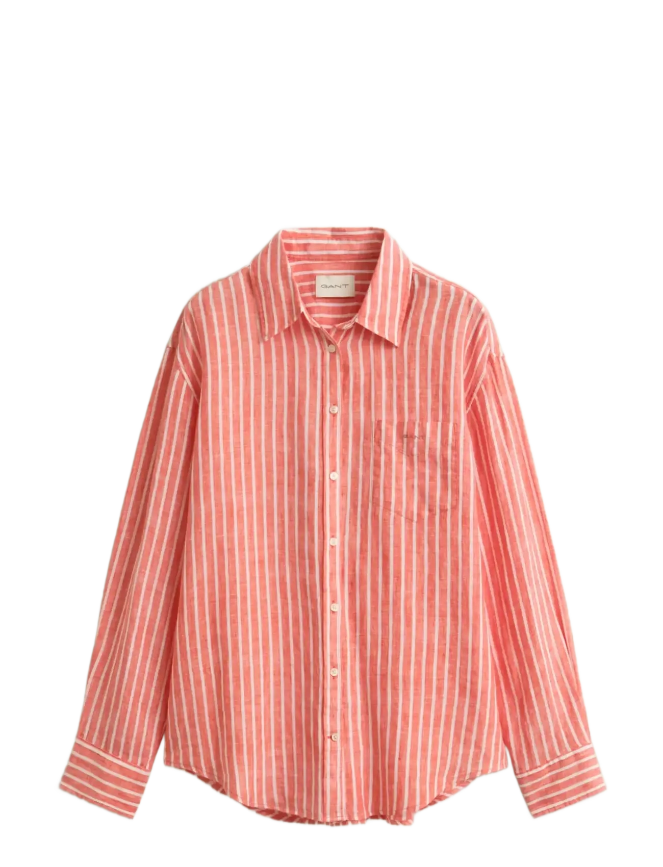 Gant REL STRIPED LINEN LS SHIRT - Skjortor - PERFECT RED / red