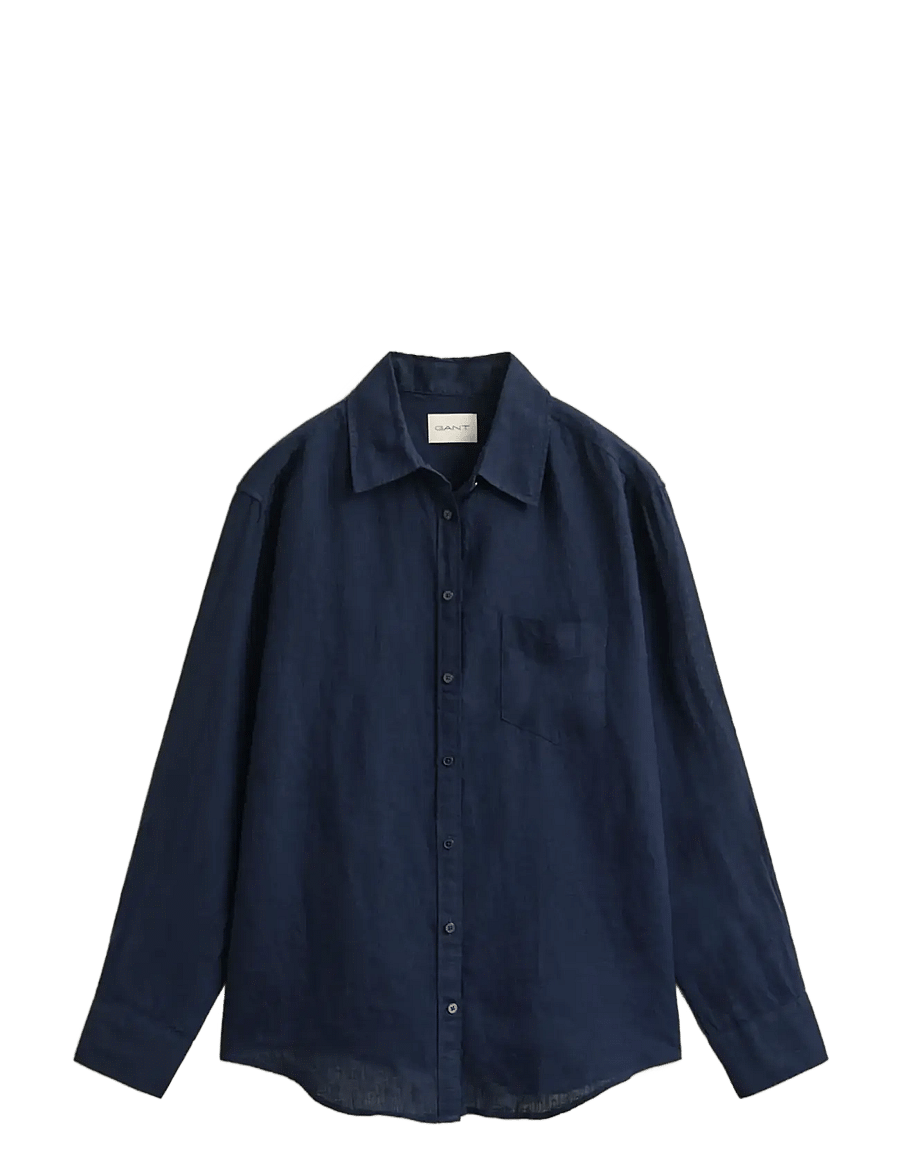 Gant - REL LINEN LS SHIRT - langärmlige hemden - evening blue - 1