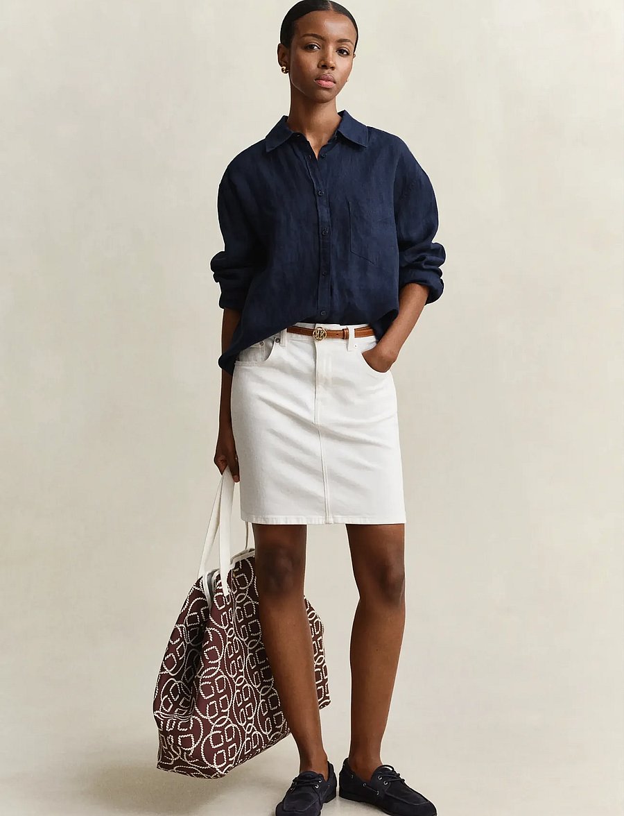 Gant - REL LINEN LS SHIRT - langärmlige hemden - evening blue - 3