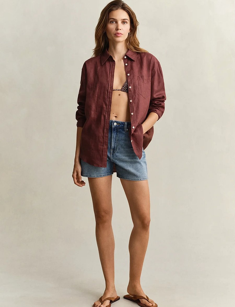 Gant - REL LINEN LS SHIRT - langærmede skjorter - fresh soil - 3