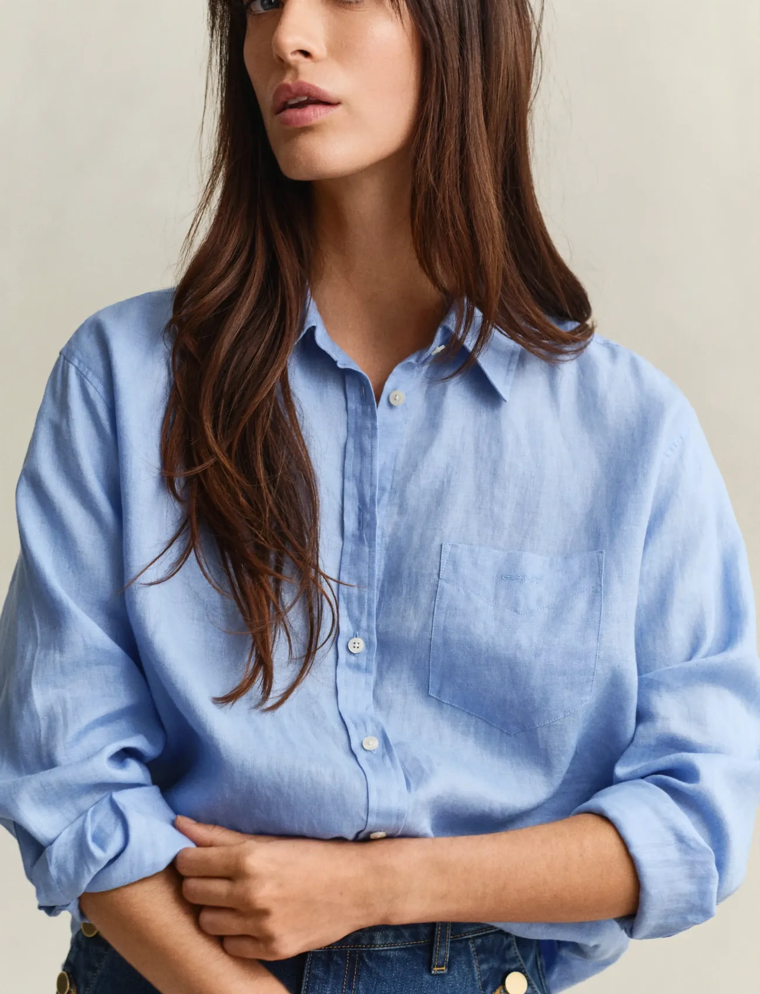 Gant - REL LINEN LS SHIRT - langärmlige hemden - hydrangea blue - 3