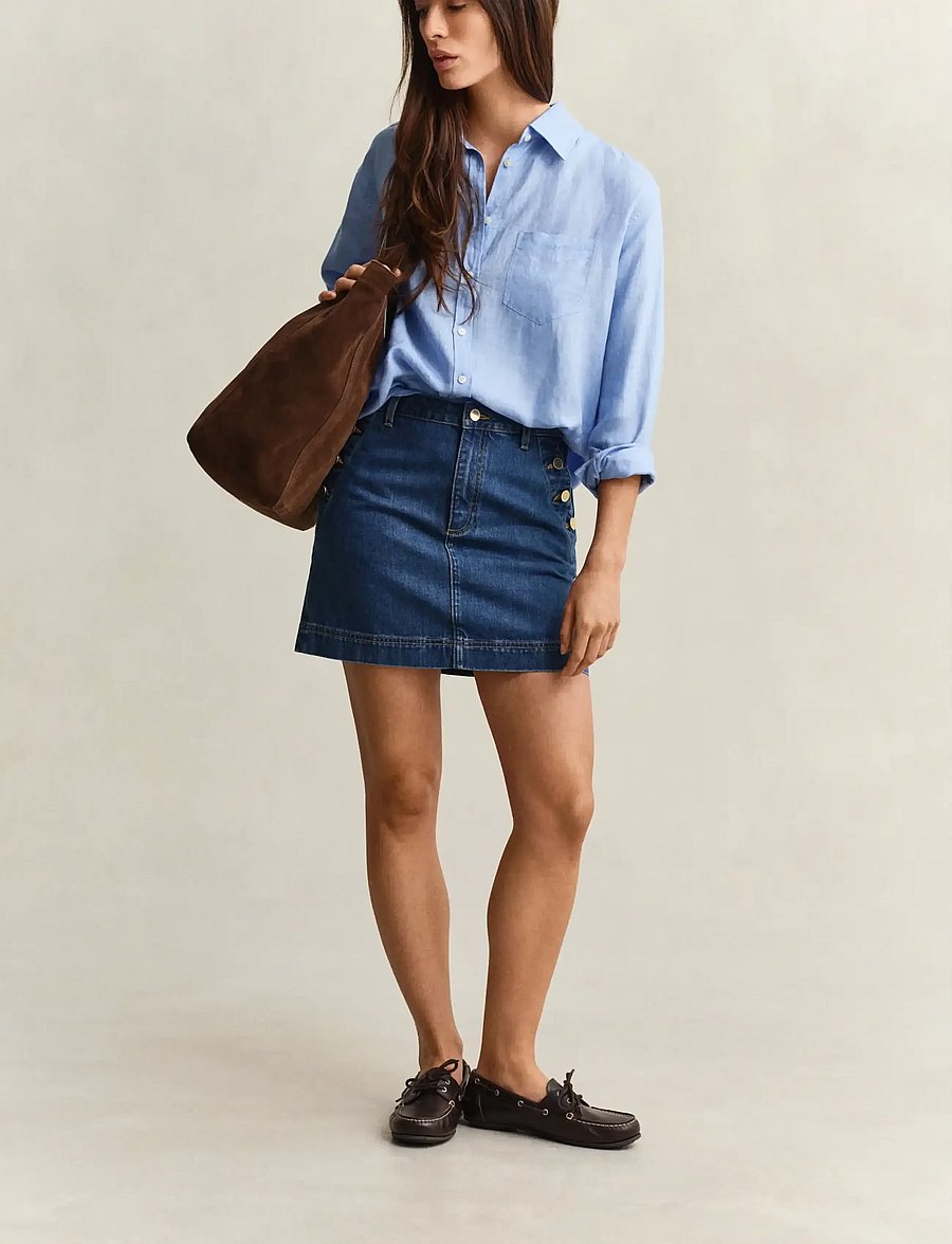 Gant - REL LINEN LS SHIRT - langärmlige hemden - hydrangea blue - 4