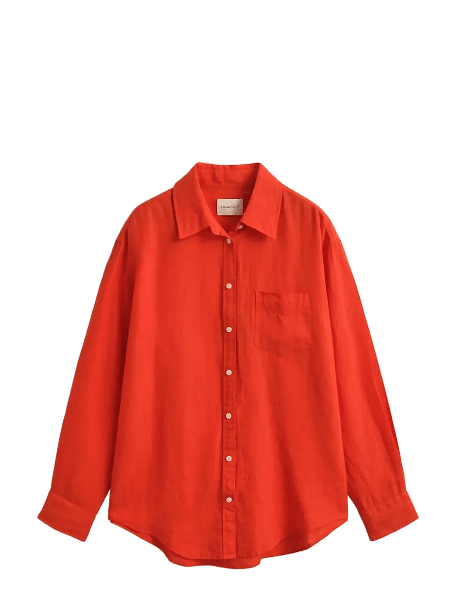 Gant - REL LINEN LS SHIRT - langärmlige hemden - perfect red - 1
