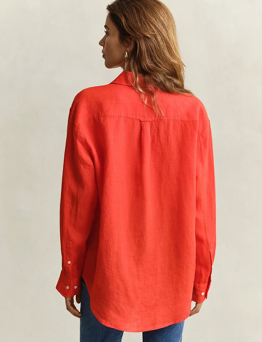 Gant - REL LINEN LS SHIRT - langärmlige hemden - perfect red - 2