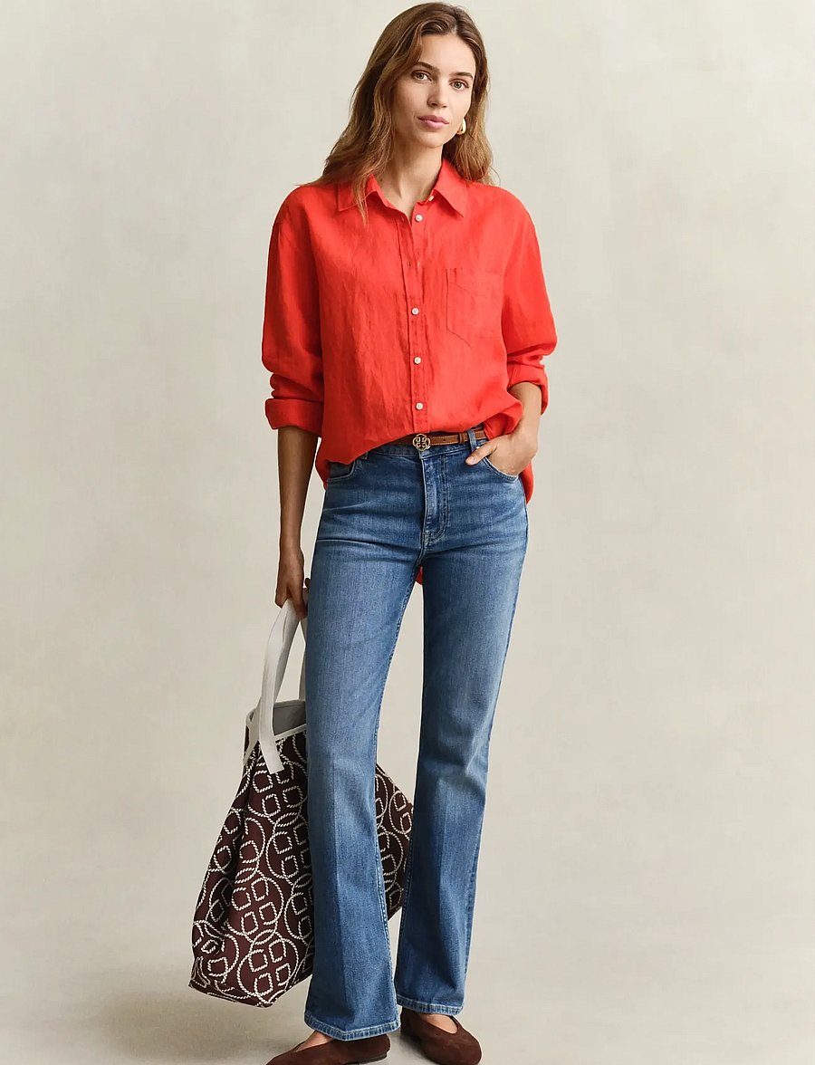 Gant - REL LINEN LS SHIRT - langärmlige hemden - perfect red - 3