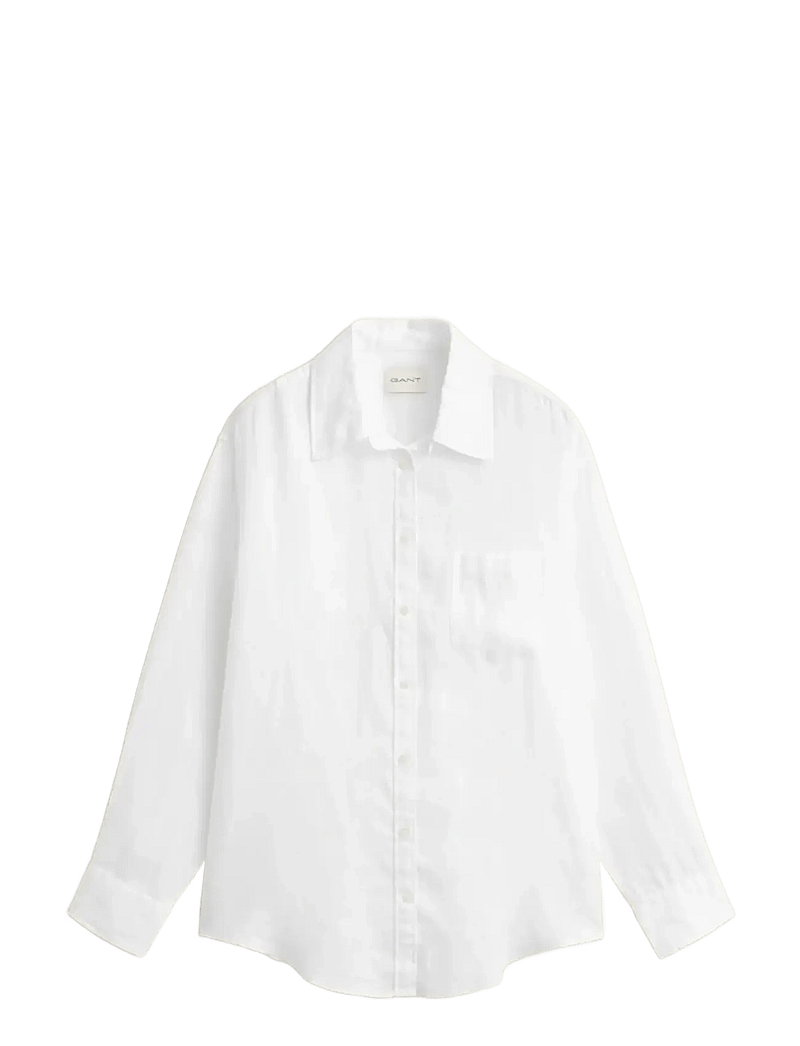 GANT - REL LINEN LS SHIRT - long-sleeved shirts - white - 1