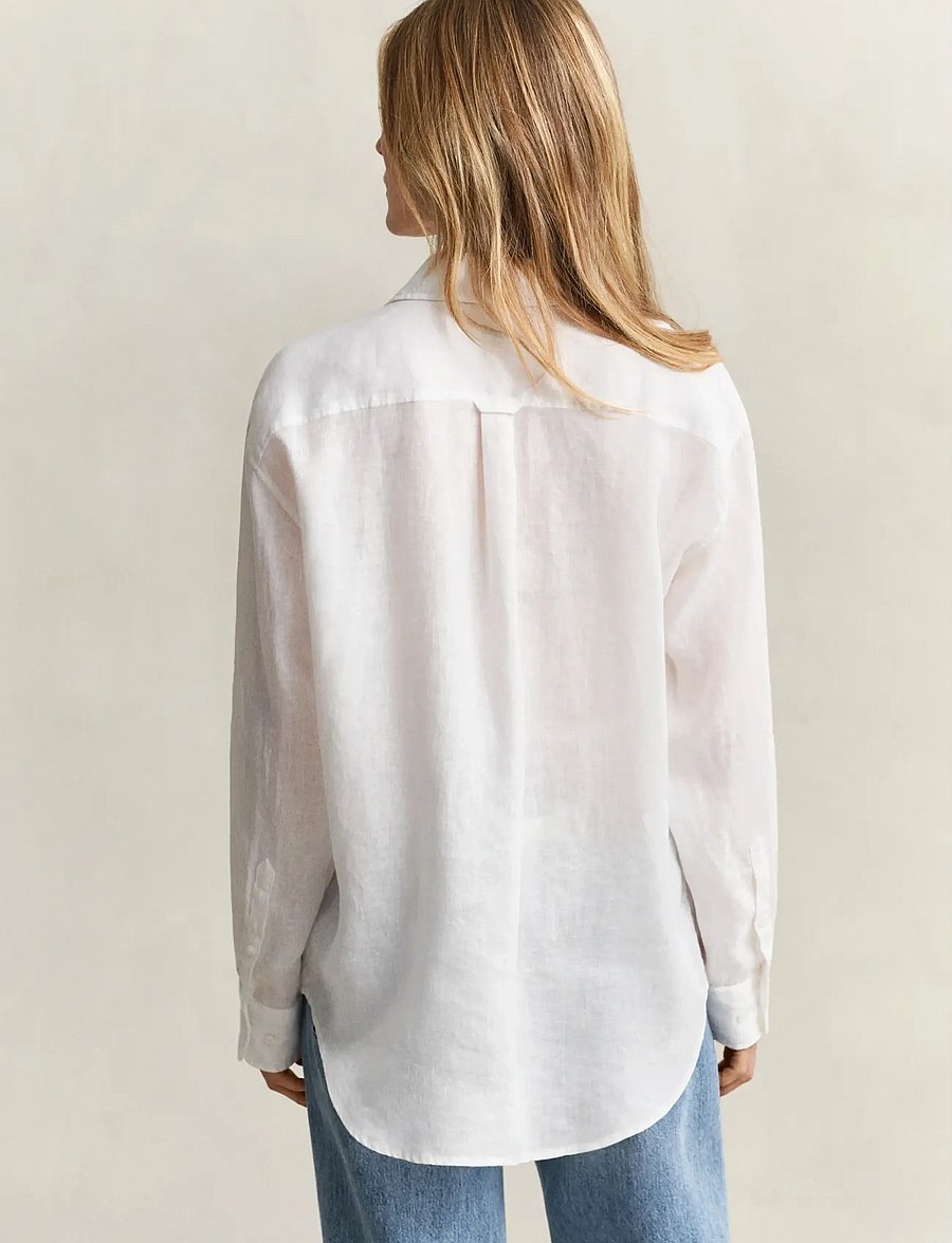 Gant - REL LINEN LS SHIRT - langärmlige hemden - white - 2