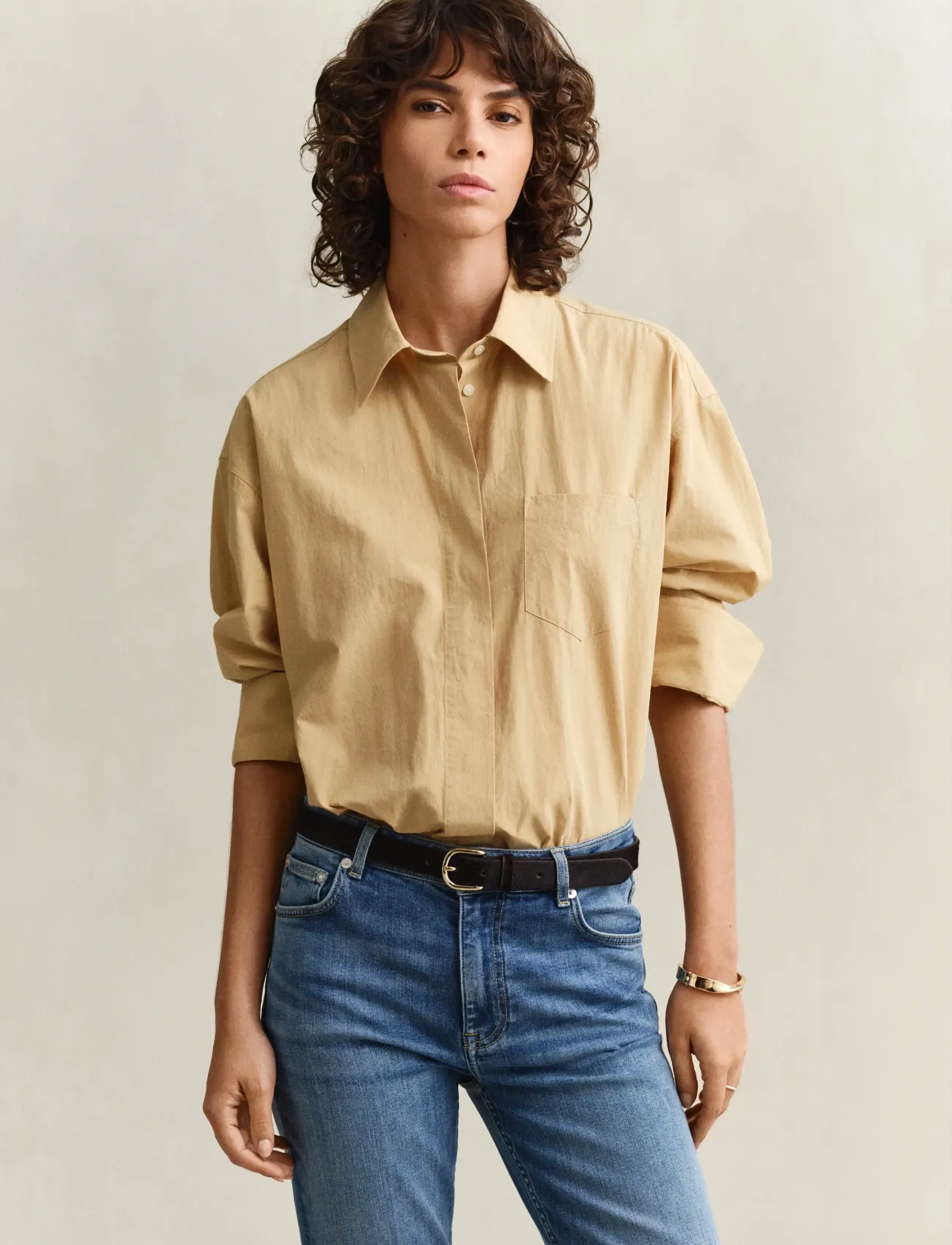 GANT REL POPLIN LS SHIRT - Blusen & Hemden - WARM BEIGE / beige