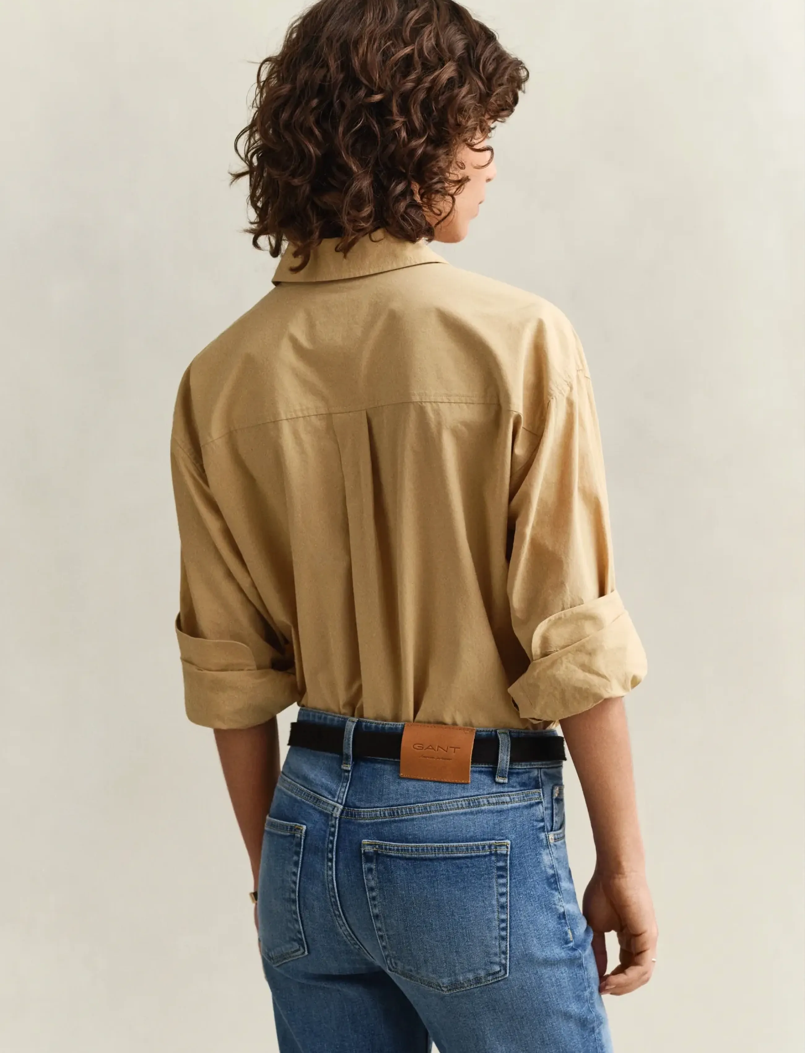 Gant - REL POPLIN LS SHIRT - langærmede skjorter - warm beige - 2