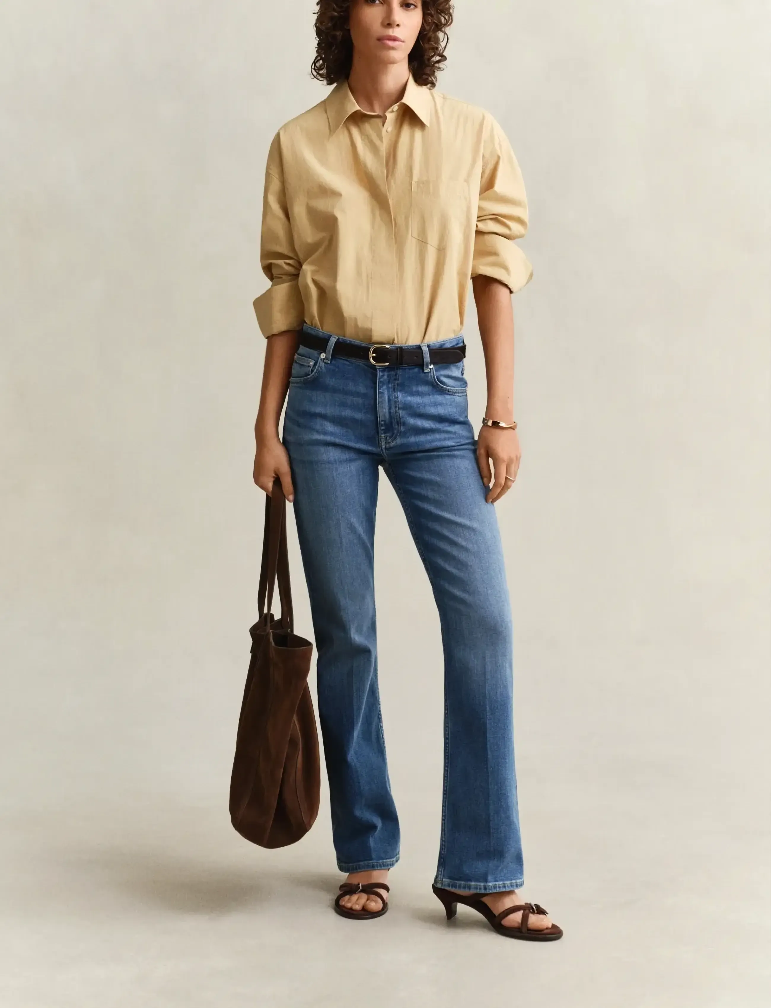 Gant - REL POPLIN LS SHIRT - langærmede skjorter - warm beige - 4