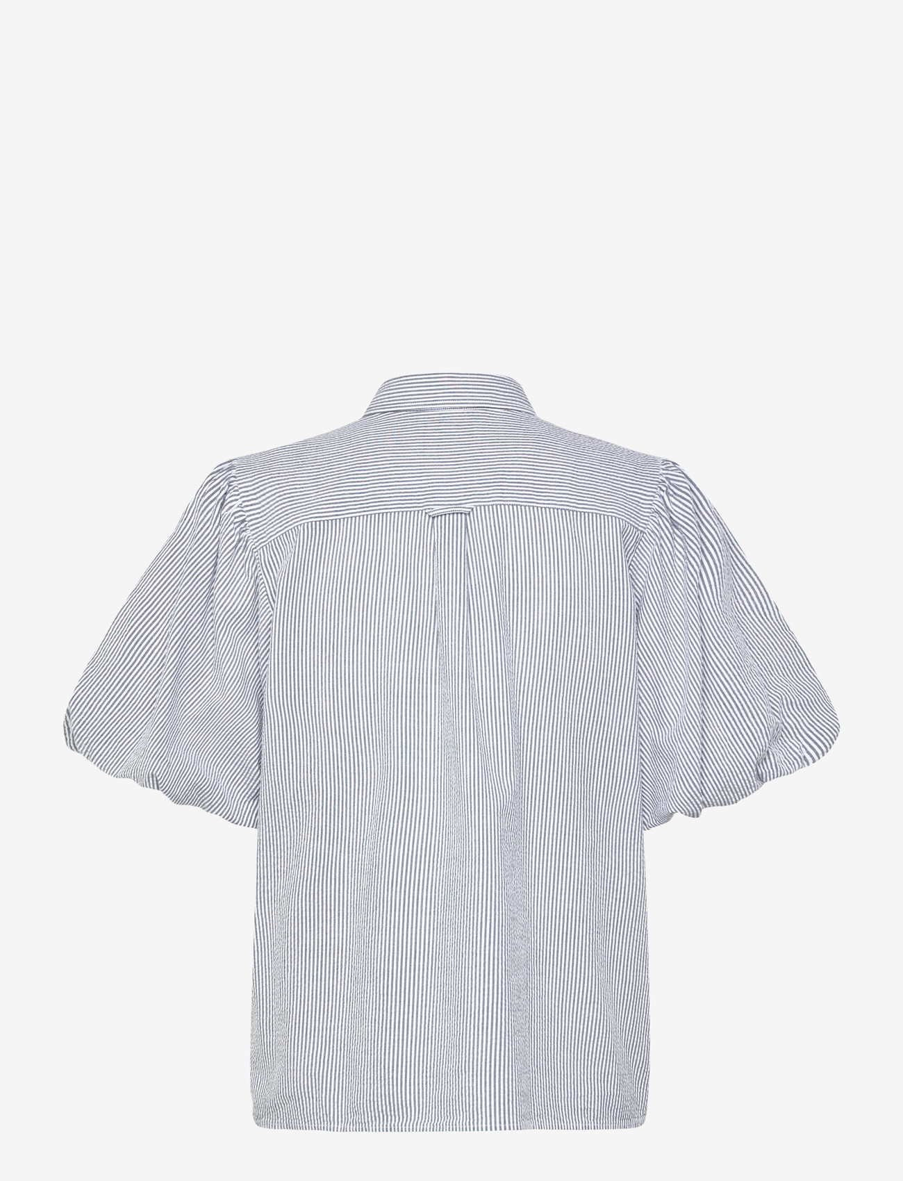 GANT - SEERSUCKER PUFF SLEEVE BLOUSE - short-sleeved blouses - evening blue - 1