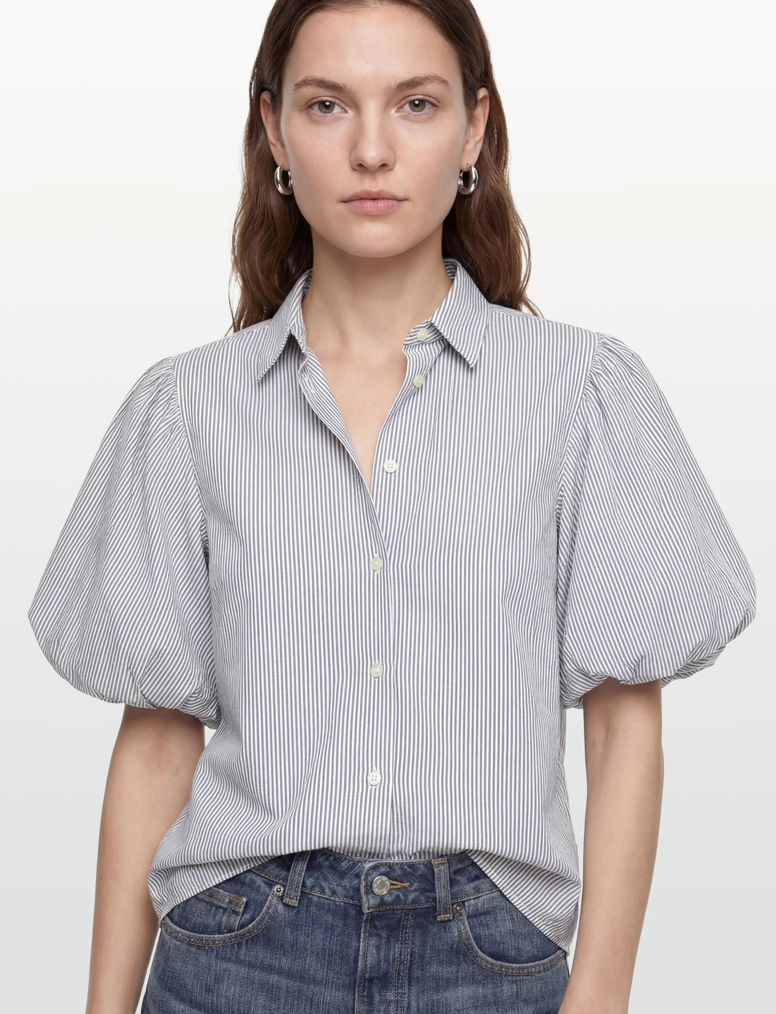 Gant - SEERSUCKER PUFF SLEEVE BLOUSE - blouses à manches courtes - evening blue - 3