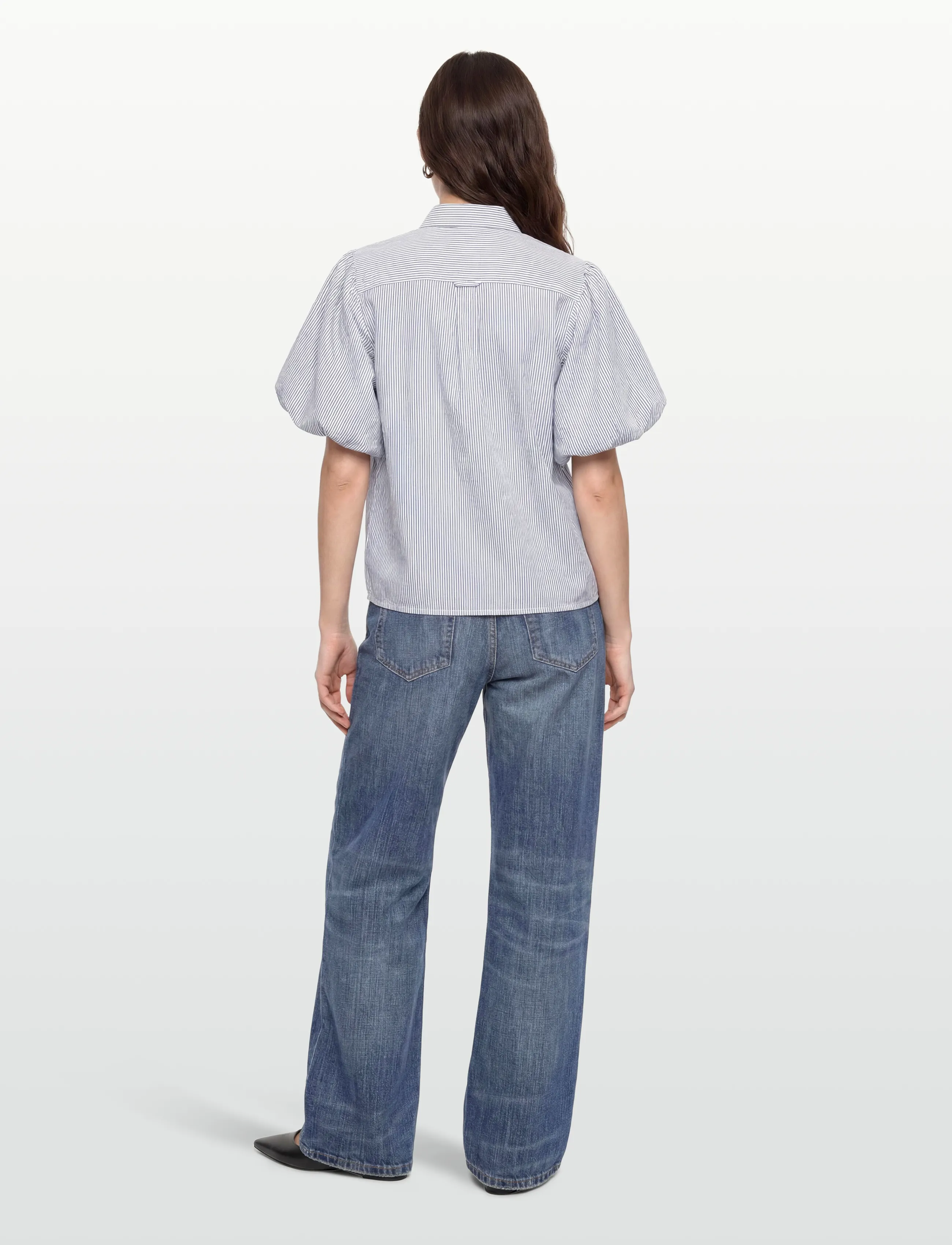 Gant - SEERSUCKER PUFF SLEEVE BLOUSE - blouses à manches courtes - evening blue - 4