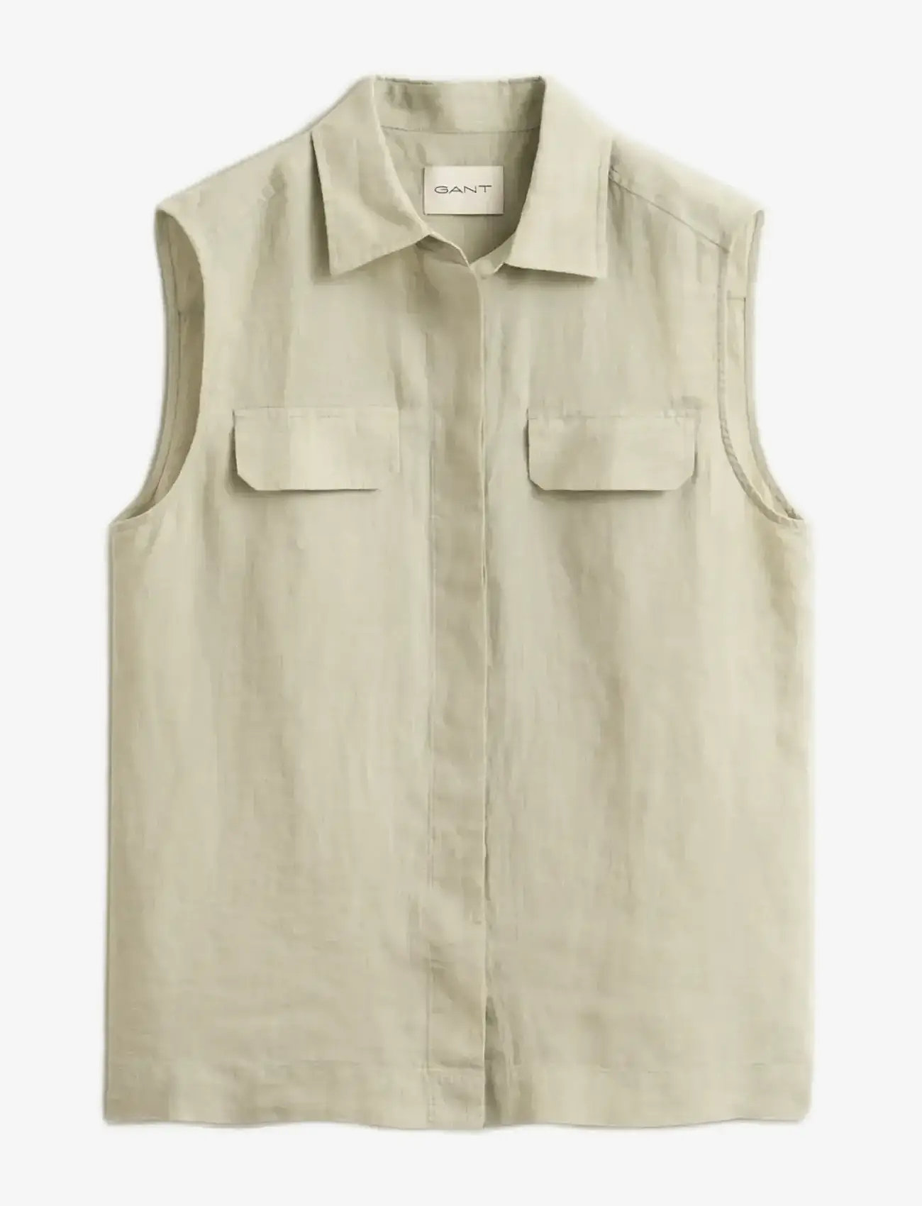 GANT - LINEN SLEEVELESS SHIRT - Ærmeløse bluser - country beige - 1