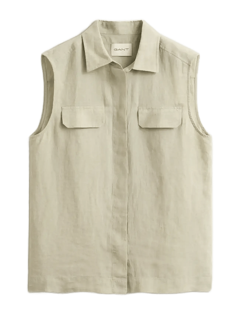 GANT - LINEN SLEEVELESS SHIRT - Ærmeløse bluser - country beige - 1