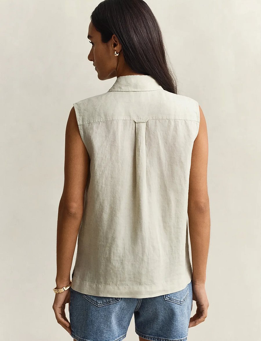 Gant - LINEN SLEEVELESS SHIRT - Ärmellose blusen - country beige - 2