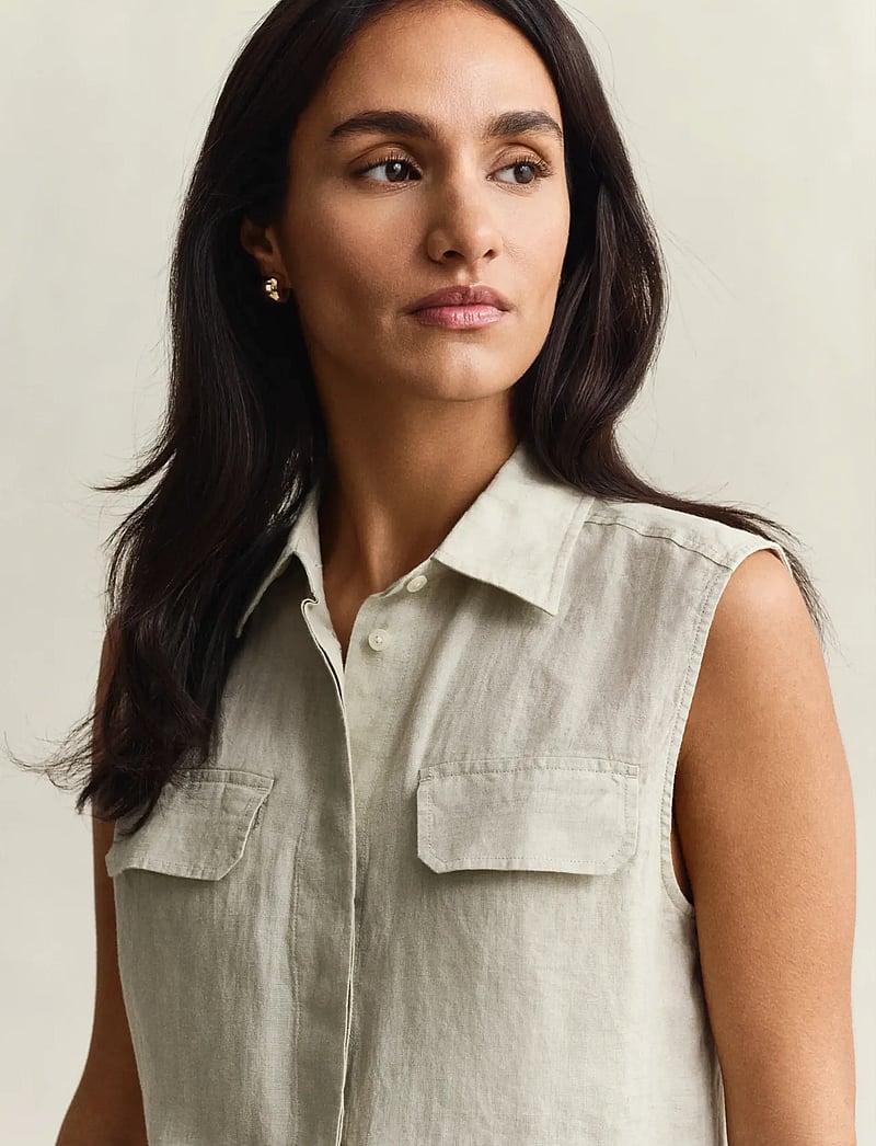 GANT - LINEN SLEEVELESS SHIRT - Ærmeløse bluser - country beige - 3