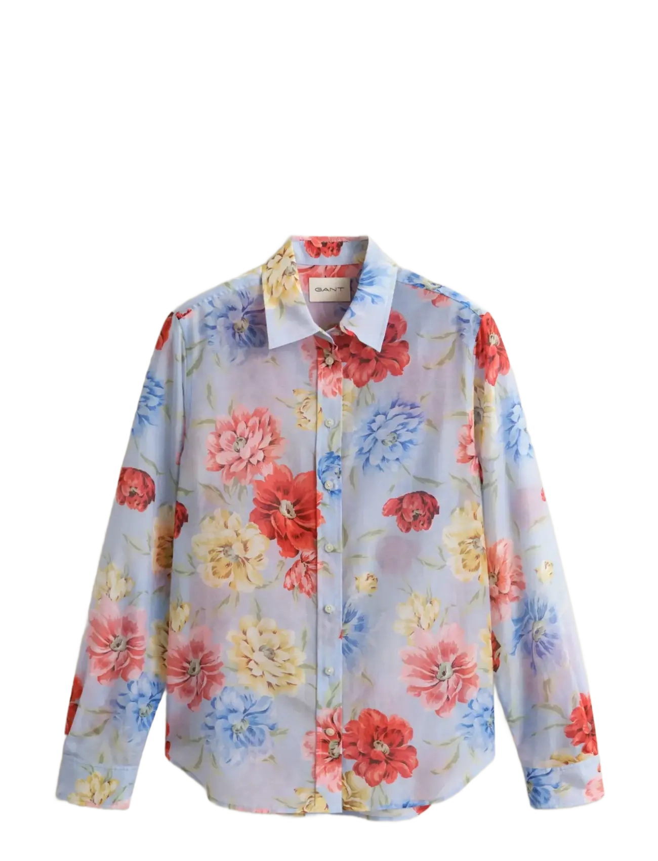 GANT REG FLORAL PRINT CTN SILK LS SHIRT - Uus - LIGHT BLUE / multi