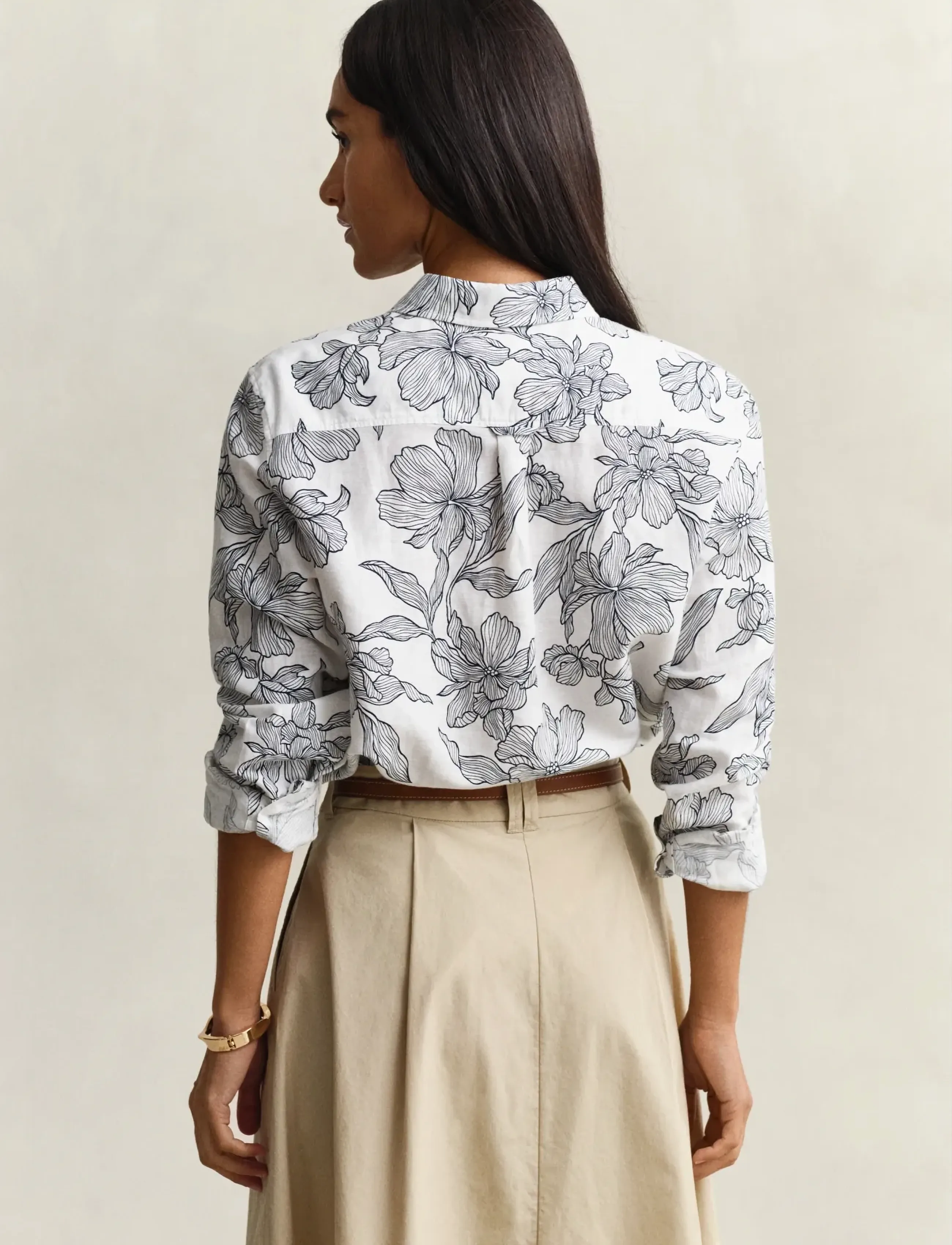 Gant - REG FLORAL PRINT LINEN SHIRT - chemises à manches longues - evening blue - 2