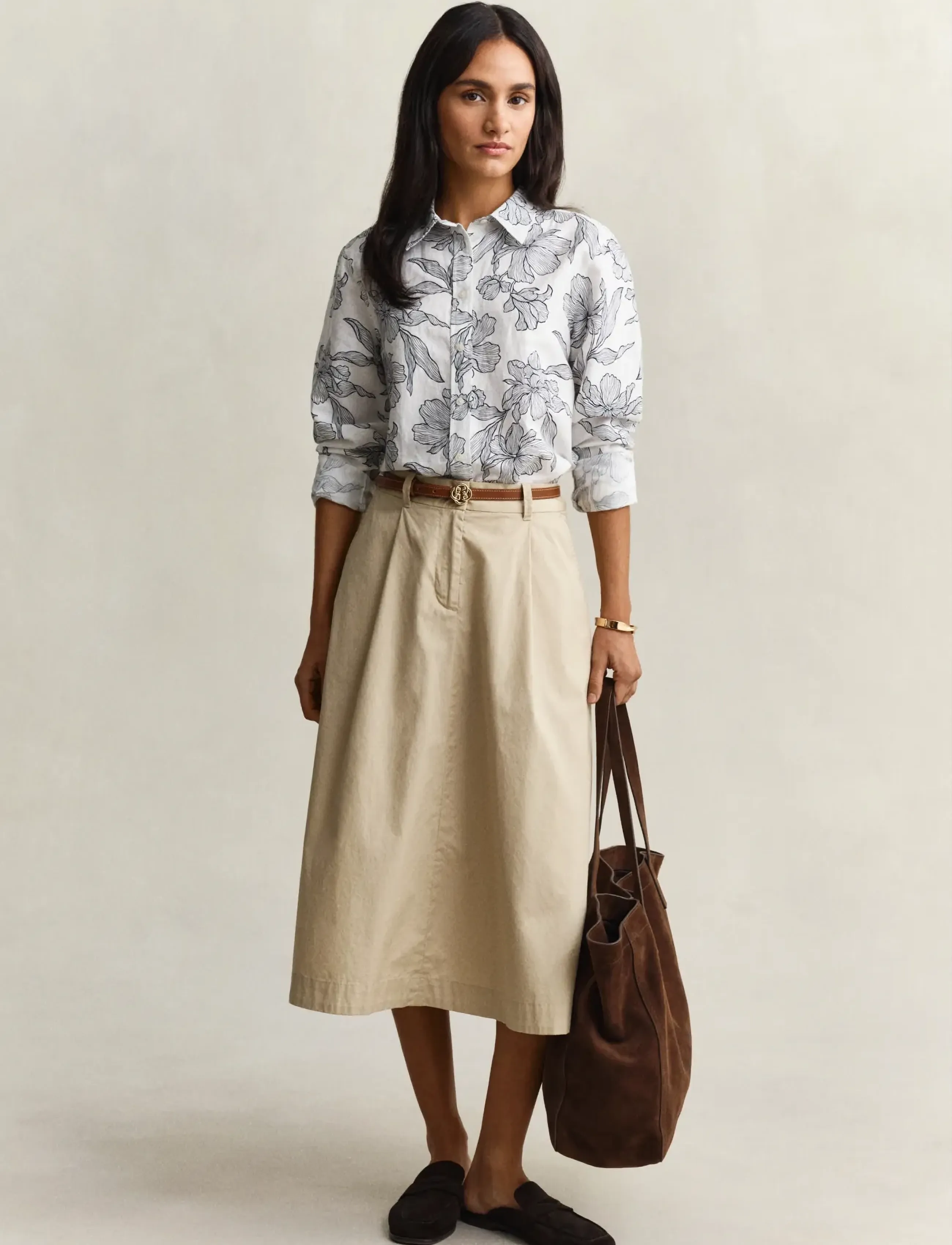 Gant - REG FLORAL PRINT LINEN SHIRT - chemises à manches longues - evening blue - 4