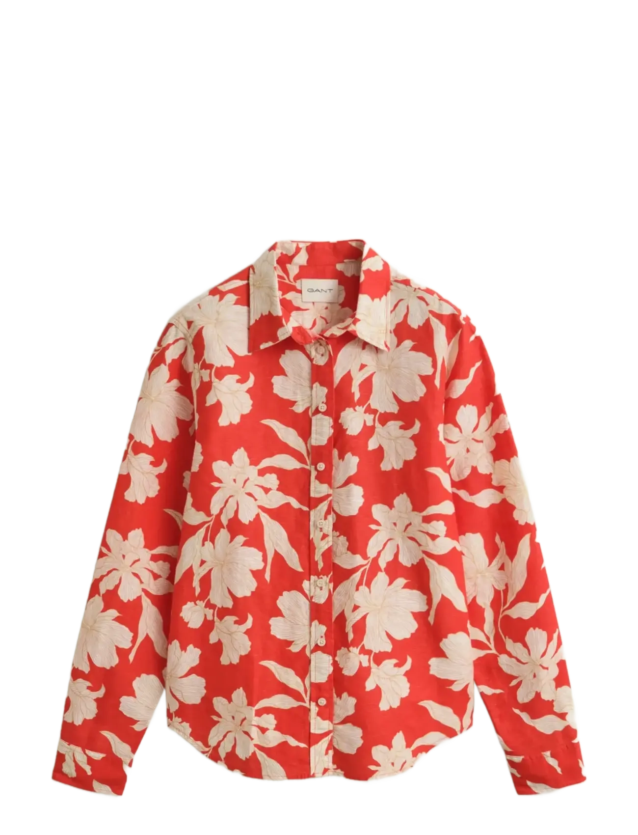 Gant REG FLORAL PRINT LINEN SHIRT - Transitional Layering - PERFECT RED / red