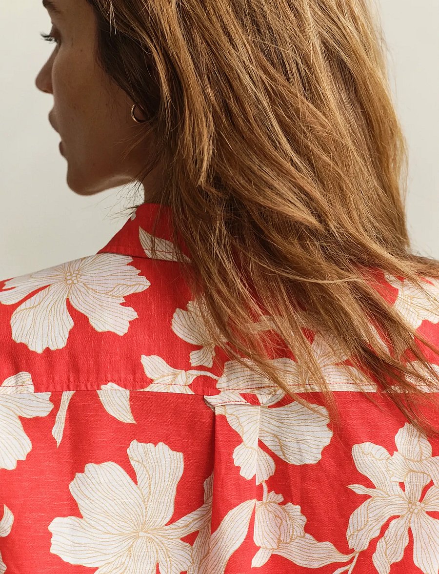 Gant - REG FLORAL PRINT LINEN SHIRT - perfect red - 3