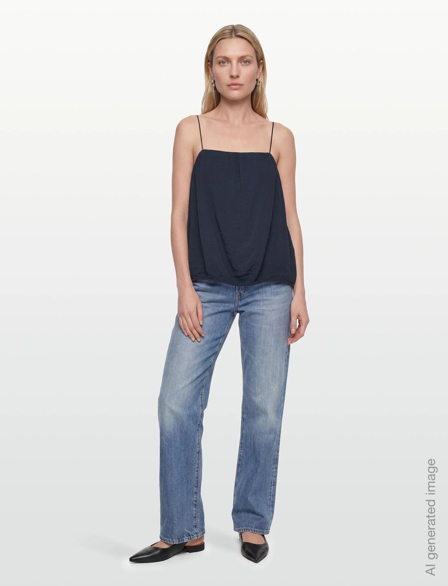Gant - CRINKLED STRAP TOP - Ärmellose blusen - evening blue - 0