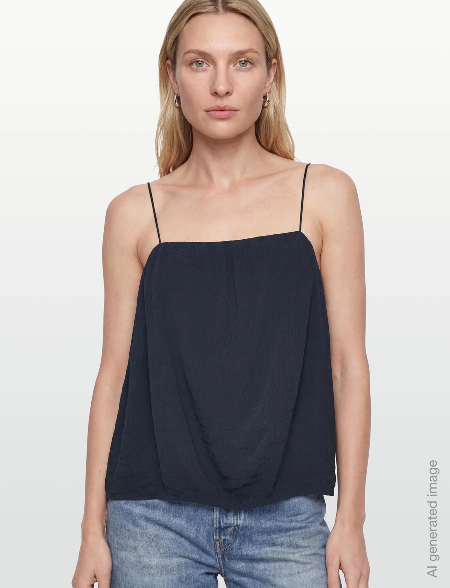 Gant - CRINKLED STRAP TOP - Ärmellose blusen - evening blue - 3