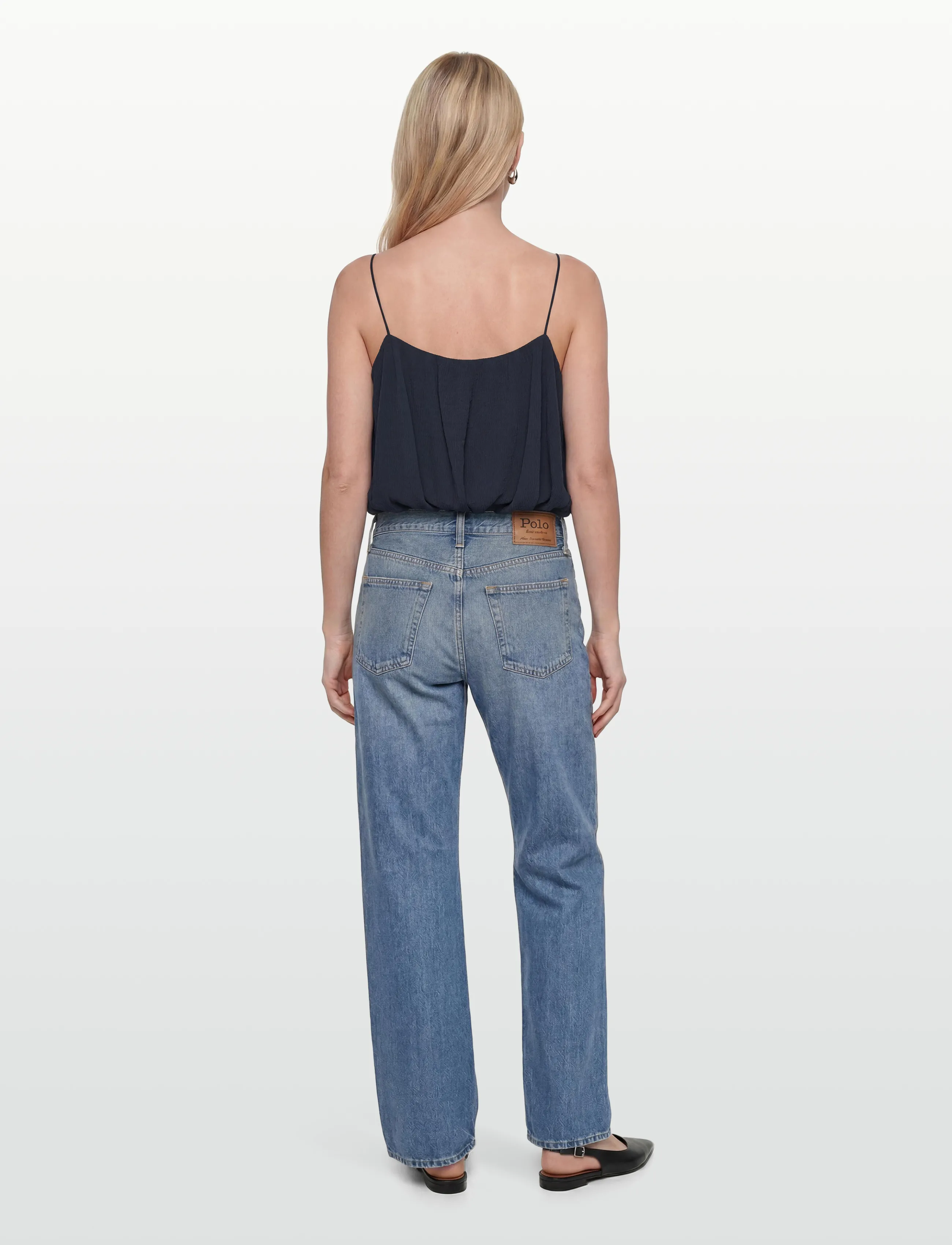 Gant Crinkled Strap Top linnen dam – bild 3