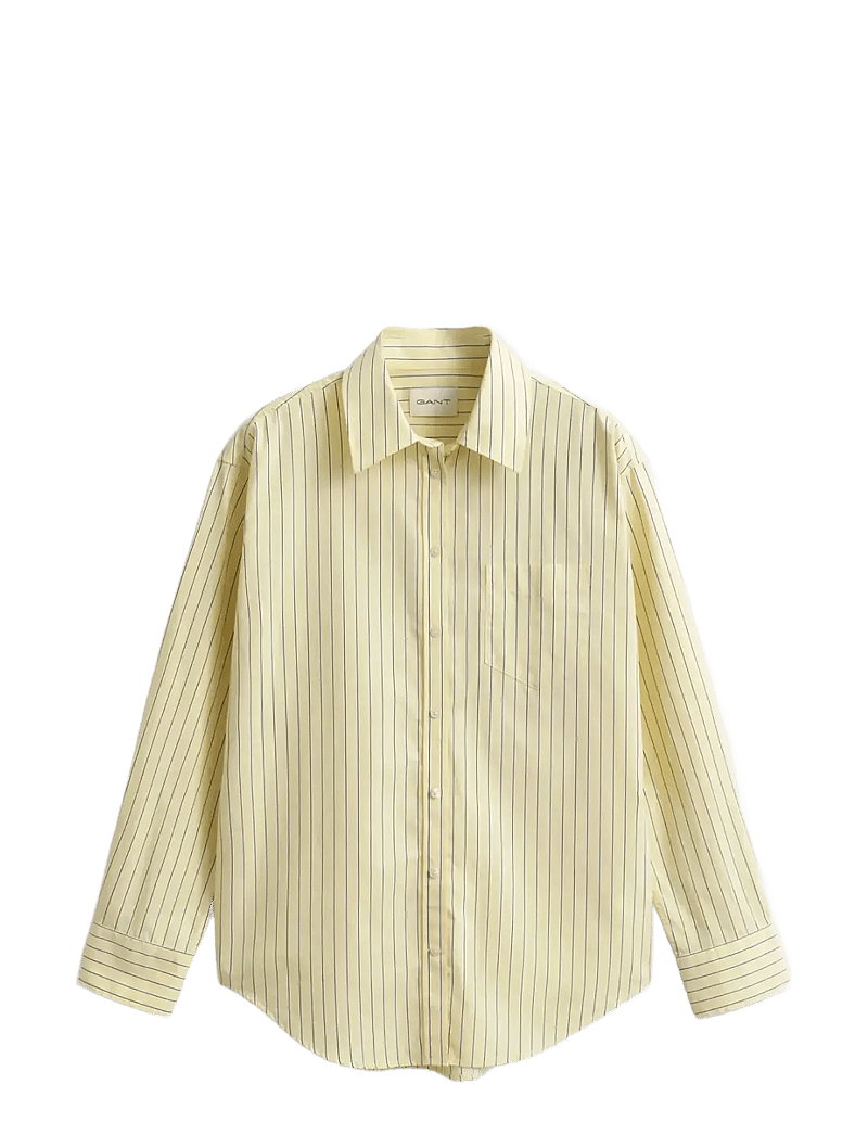 GANT - REL CLASSIC POPLIN STRIPE LS SHIRT - langærmede skjorter - vanilla yellow - 1