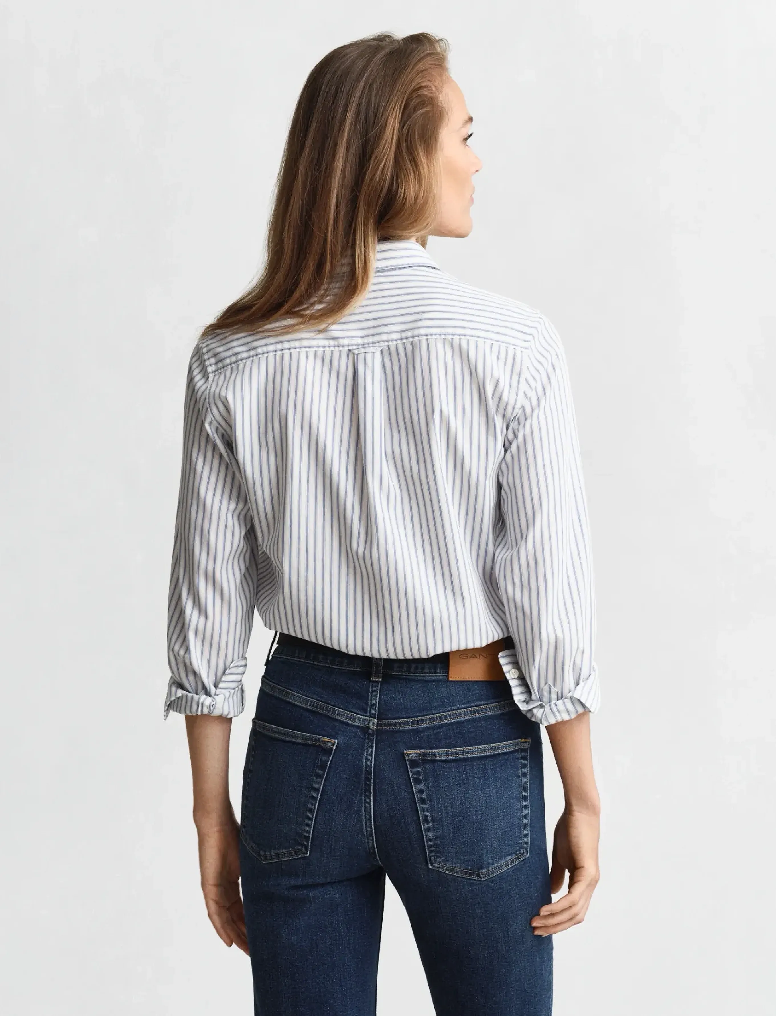 Gant - REG CLASSIC POPLIN STRIPED SHIRT - langärmlige hemden - eggshell - 2