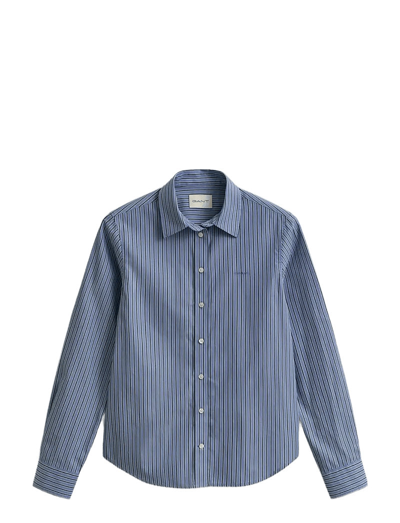 GANT - REG CLASSIC POPLIN STRIPED SHIRT - langärmlige hemden - faded denim - 1