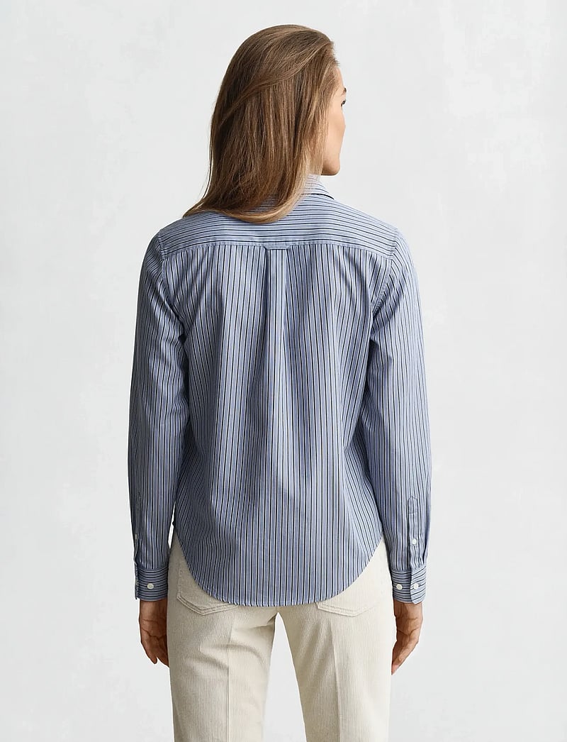 GANT - REG CLASSIC POPLIN STRIPED SHIRT - langärmlige hemden - faded denim - 2