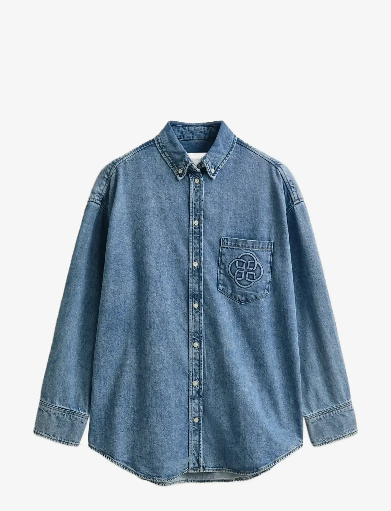 GANT - OS DENIM EMBR POCKET BD SHIRT - jeanshemden - semi light blue worn in - 1