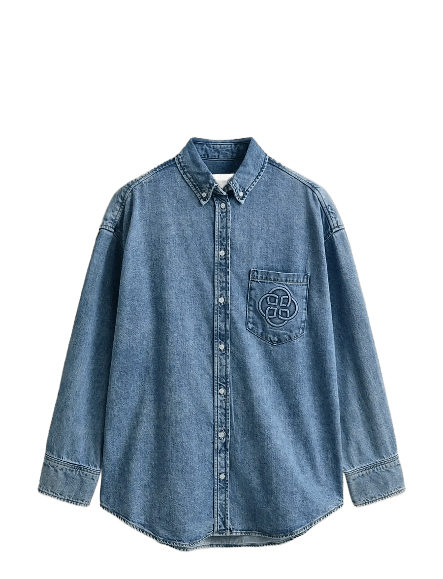 Gant - OS DENIM EMBR POCKET BD SHIRT - semi light blue worn in - 1