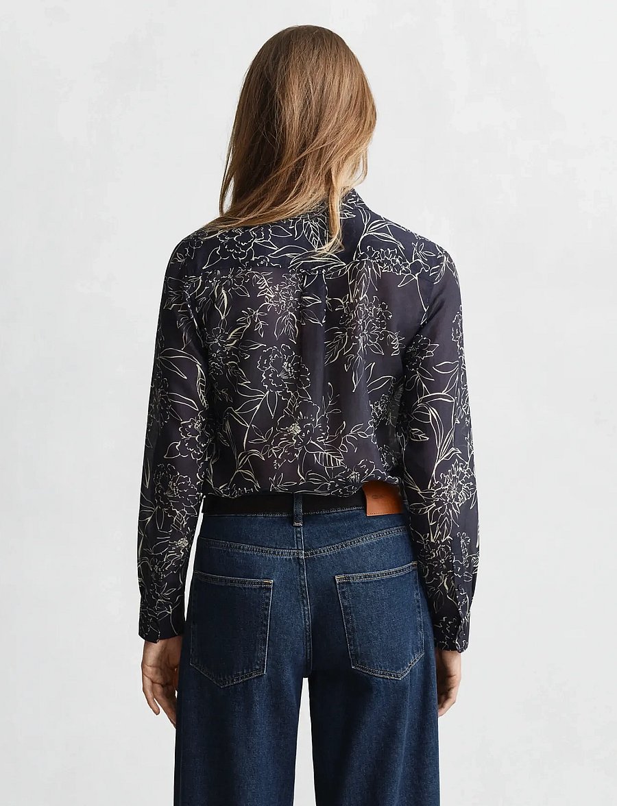 Gant - REG FLORAL PRINT CTN SILK LS SHIRT - chemises à manches longues - evening blue - 2