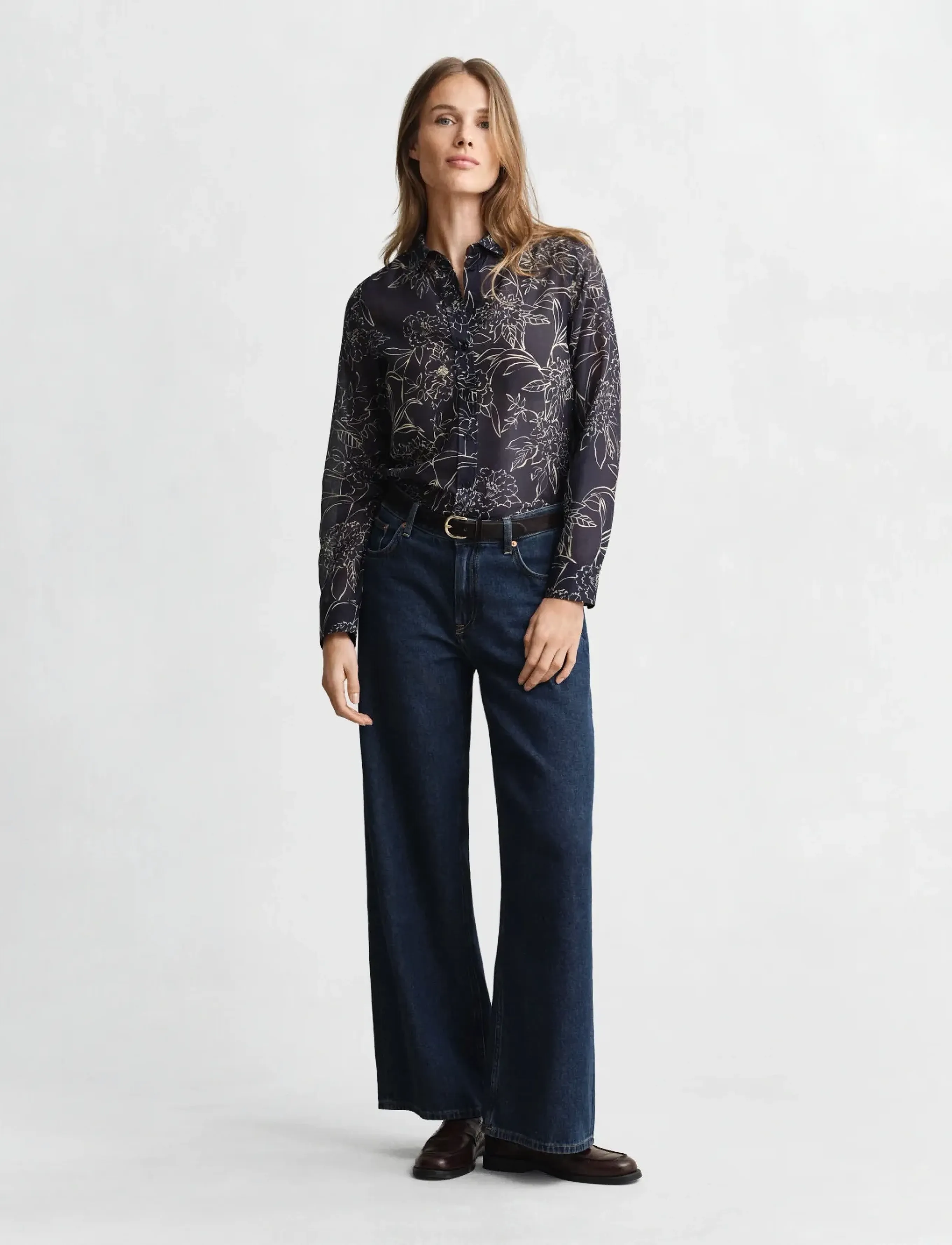 Gant - REG FLORAL PRINT CTN SILK LS SHIRT - chemises à manches longues - evening blue - 4