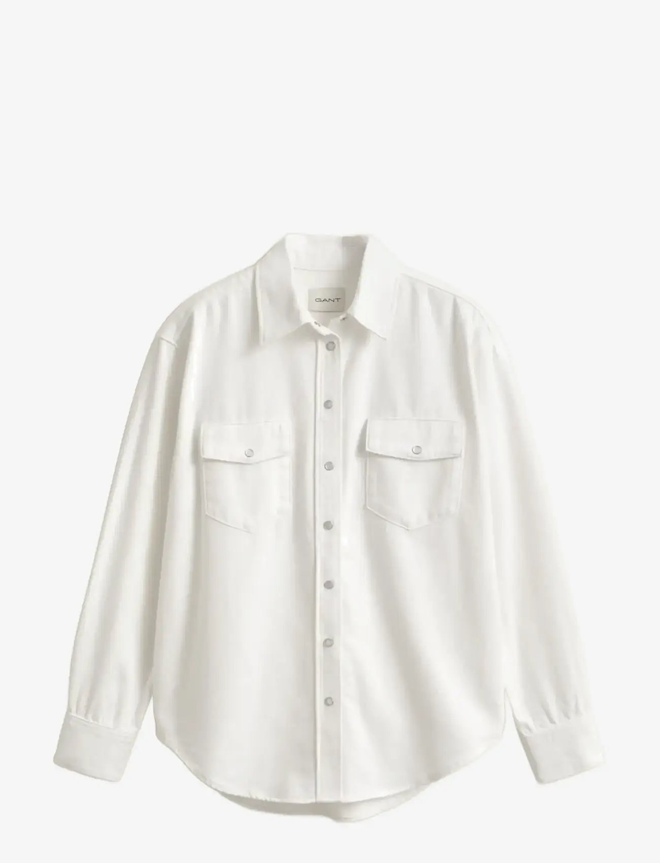 GANT - REL POCKET DENIM LS SHIRT - jeansskjortor - eggshell - 1