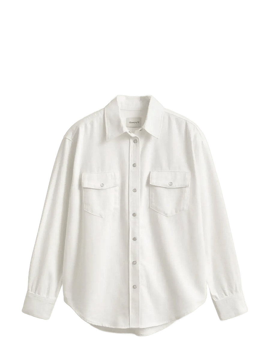 Gant - REL POCKET DENIM LS SHIRT - denimskjorter - eggshell - 1