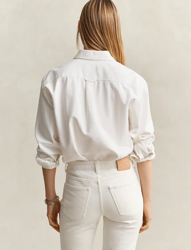 GANT - REL POCKET DENIM LS SHIRT - jeansskjortor - eggshell - 2