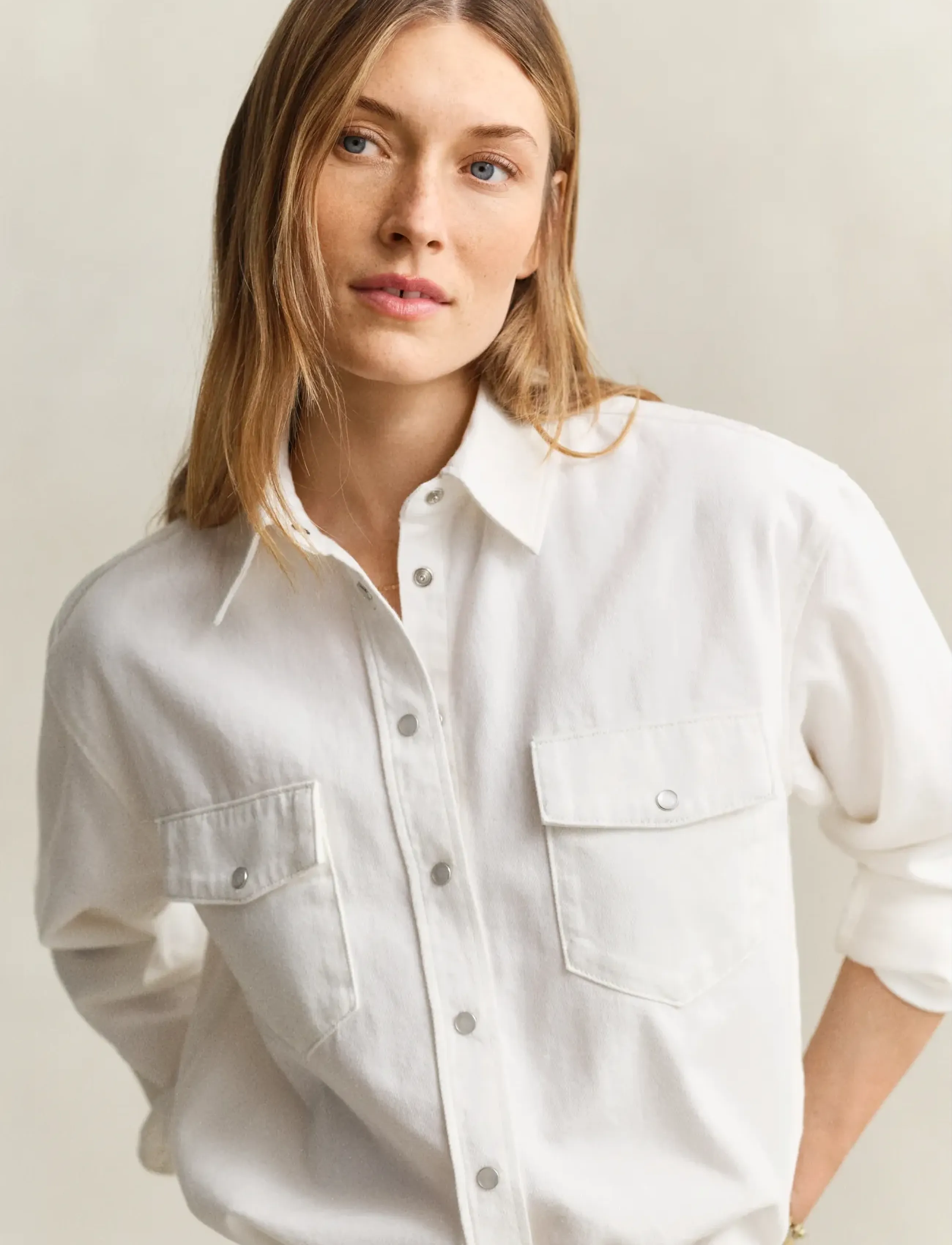 Gant - REL POCKET DENIM LS SHIRT - denimskjorter - eggshell - 3