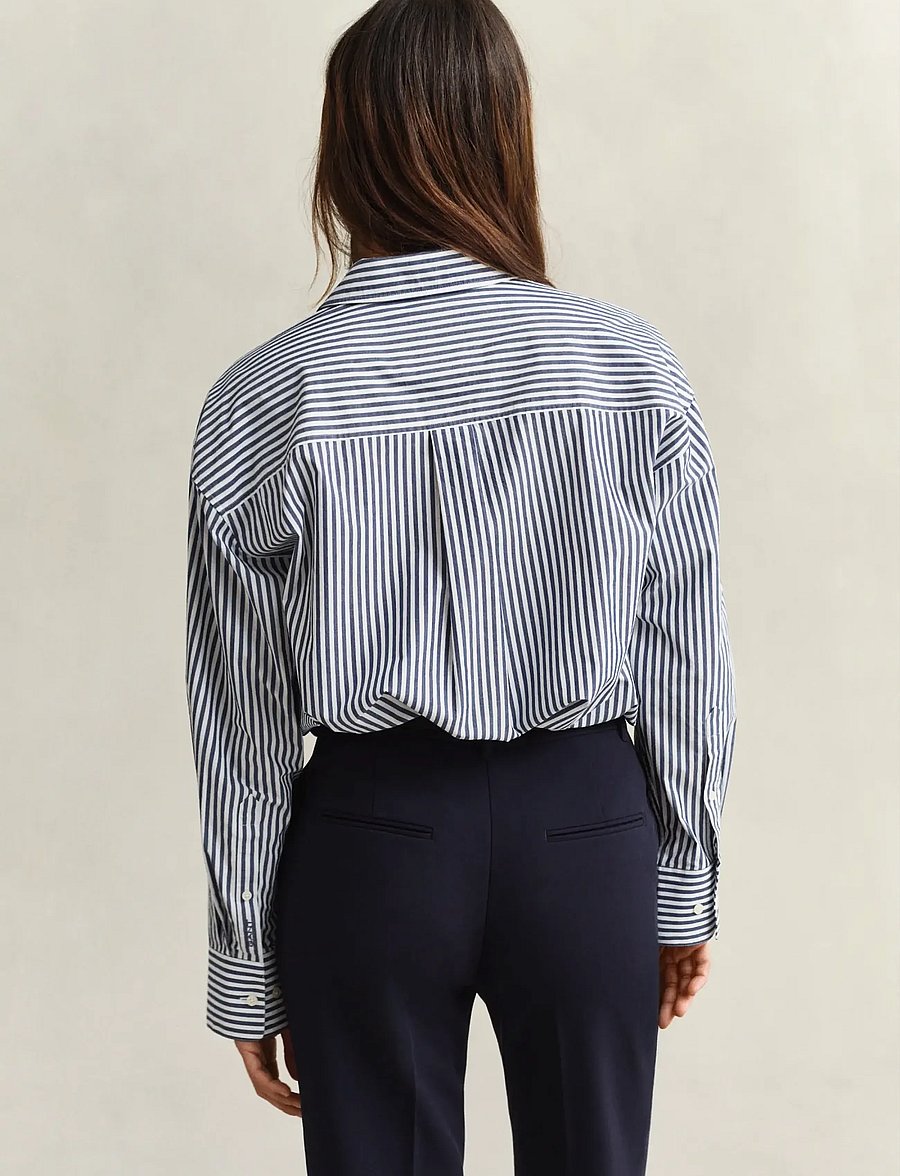 Gant - REL STRIPE POPLIN LS SHIRT - langærmede skjorter - rich navy - 2