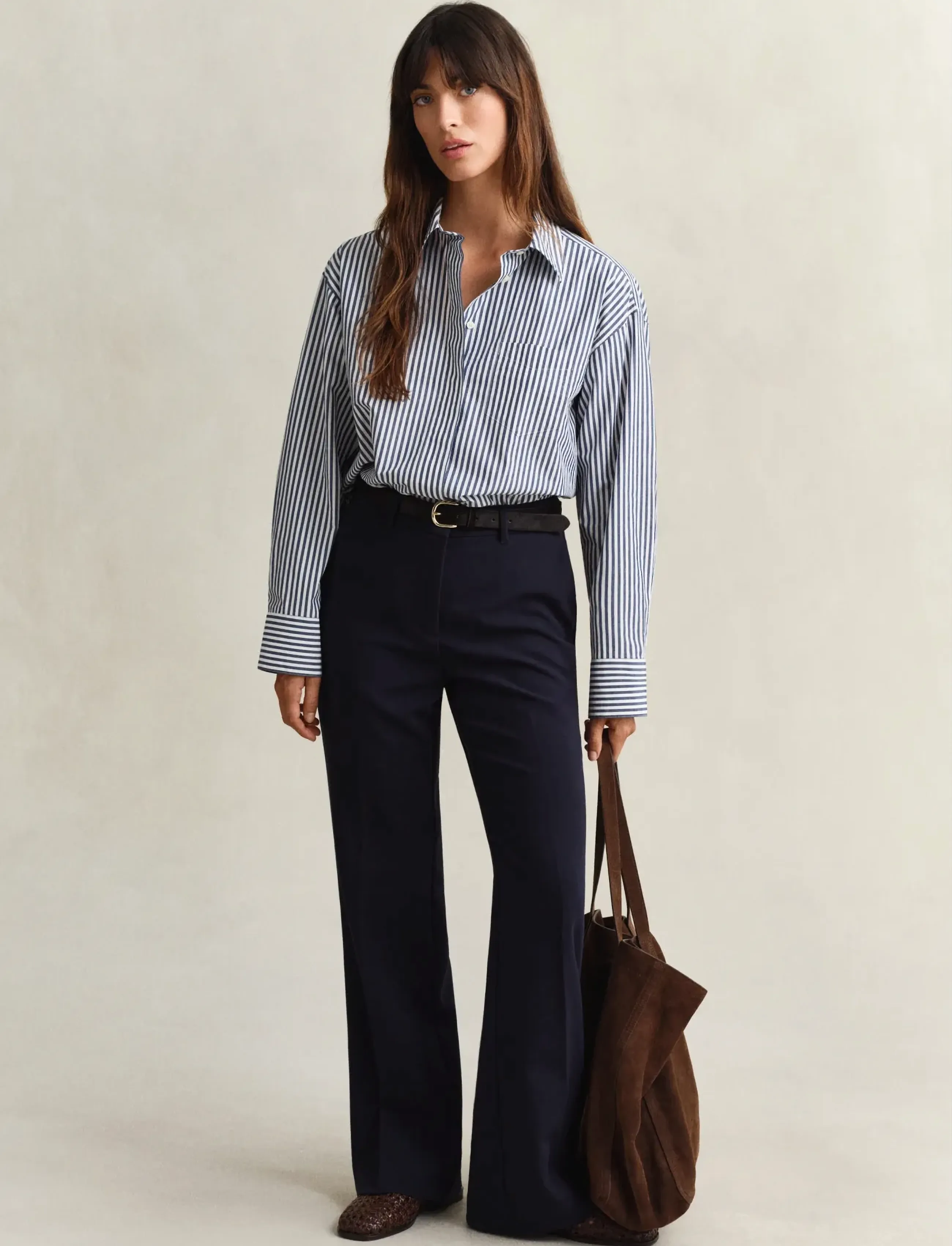 Gant - REL STRIPE POPLIN LS SHIRT - langærmede skjorter - rich navy - 3