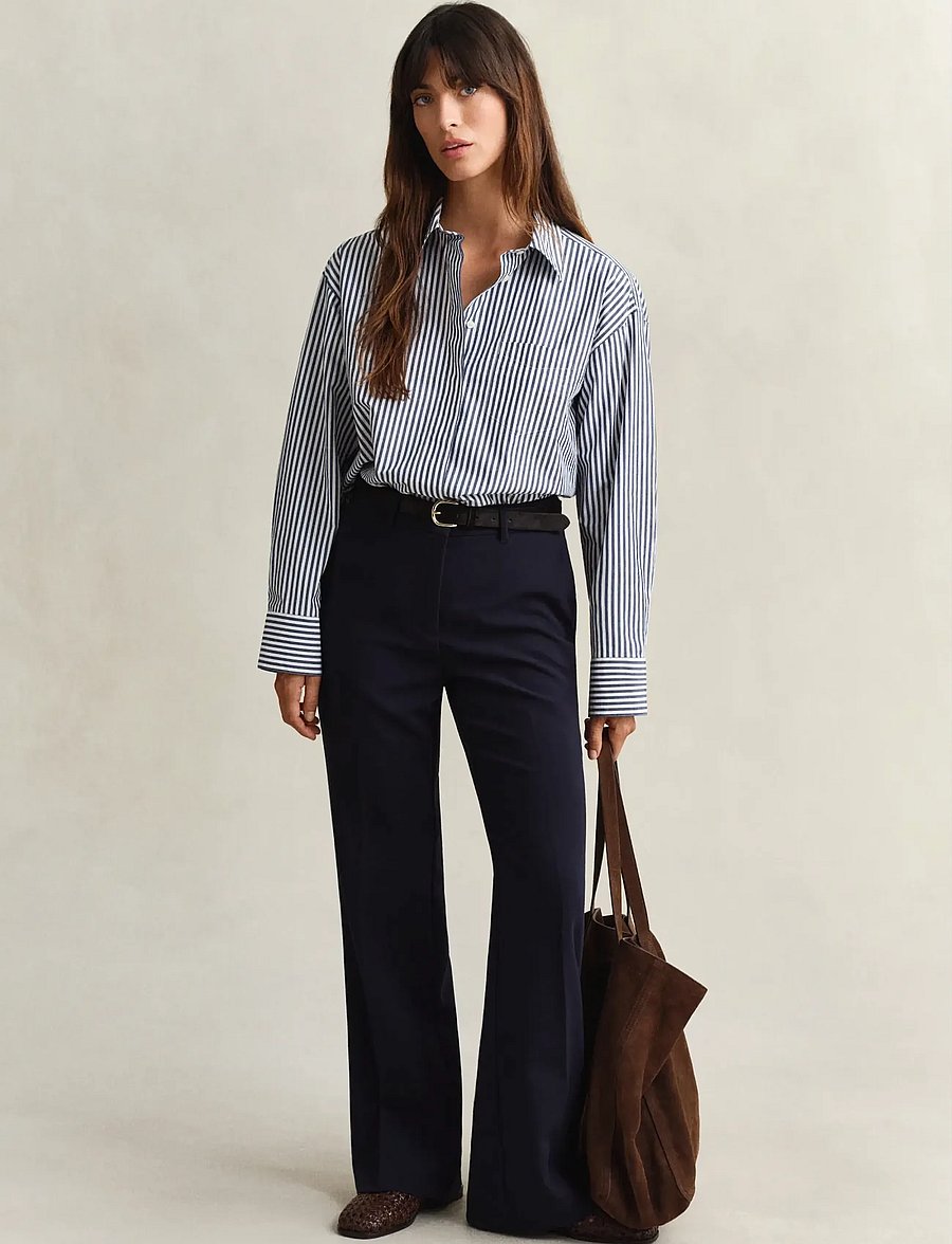 Gant - REL STRIPE POPLIN LS SHIRT - langærmede skjorter - rich navy - 3
