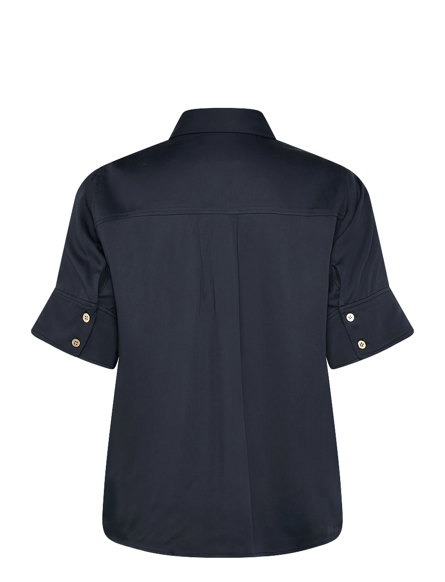 Gant - REG FLUID SS SHIRT BLOUSE - kortærmede bluser - evening blue - 2