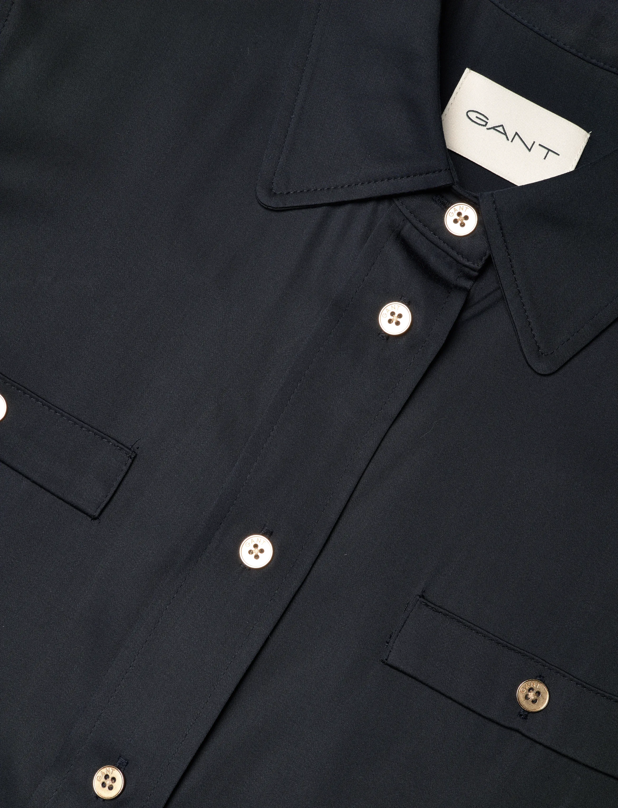 Gant - REG FLUID SS SHIRT BLOUSE - kortærmede bluser - evening blue - 5